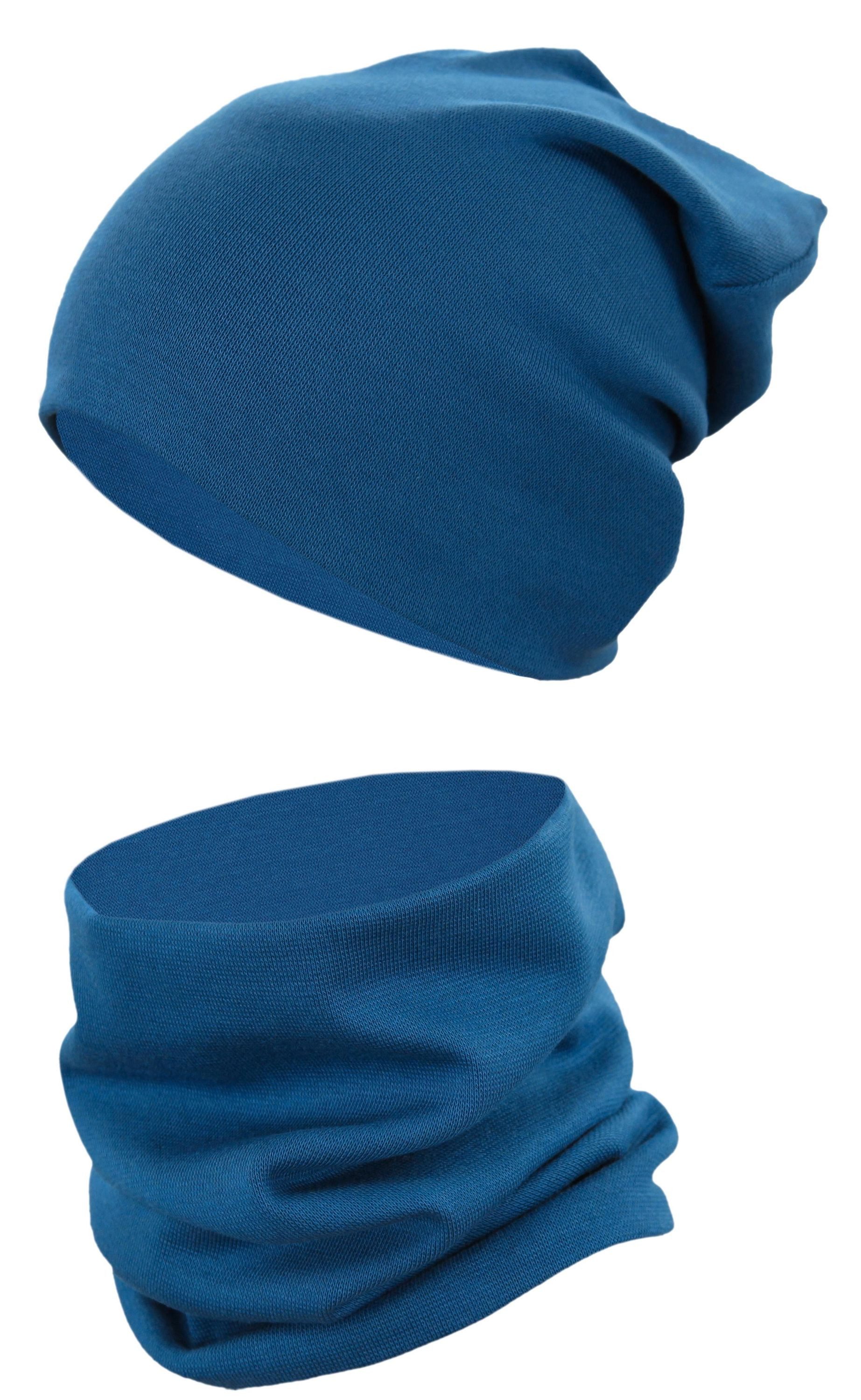 TupTam Beanie Kinder Beanie Mütze Schlauchschal Set aus Jersey und Rippstoff