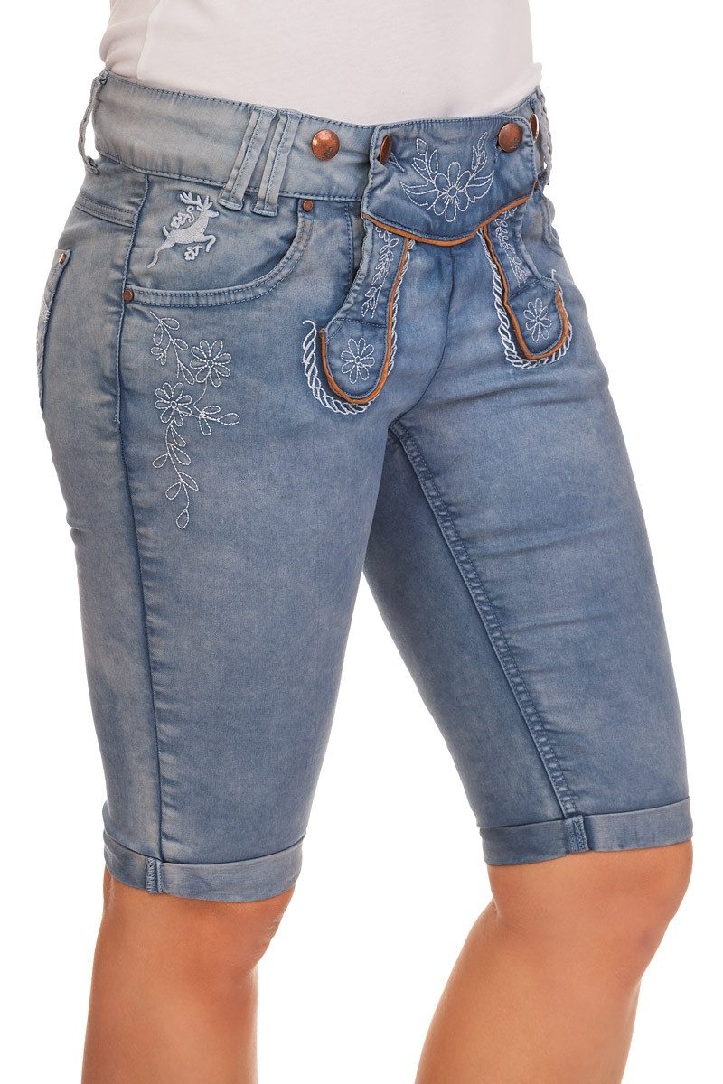 Hangowear Trachtenjeans Trachtenjeans Damen - COLOR BERMUDA - hellblau, hellgrau