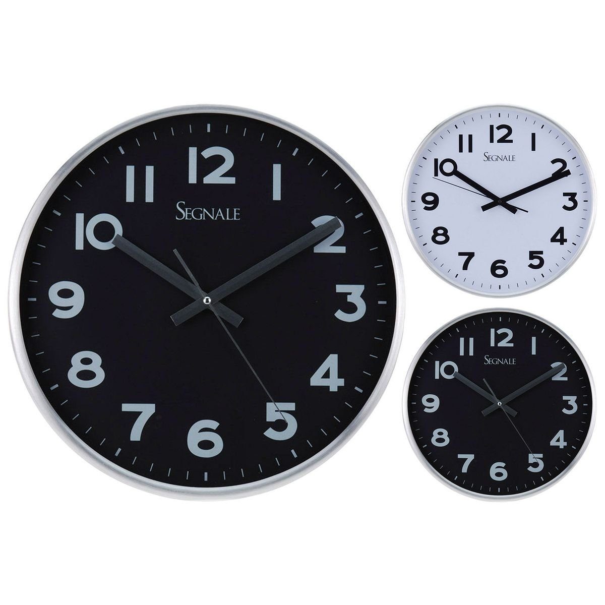 Farbe Koopman 38cm Metall Aufhängen) Uhr Quarzuhr Wanduhr (zum weiß Alu Uhr schwarz wählbar