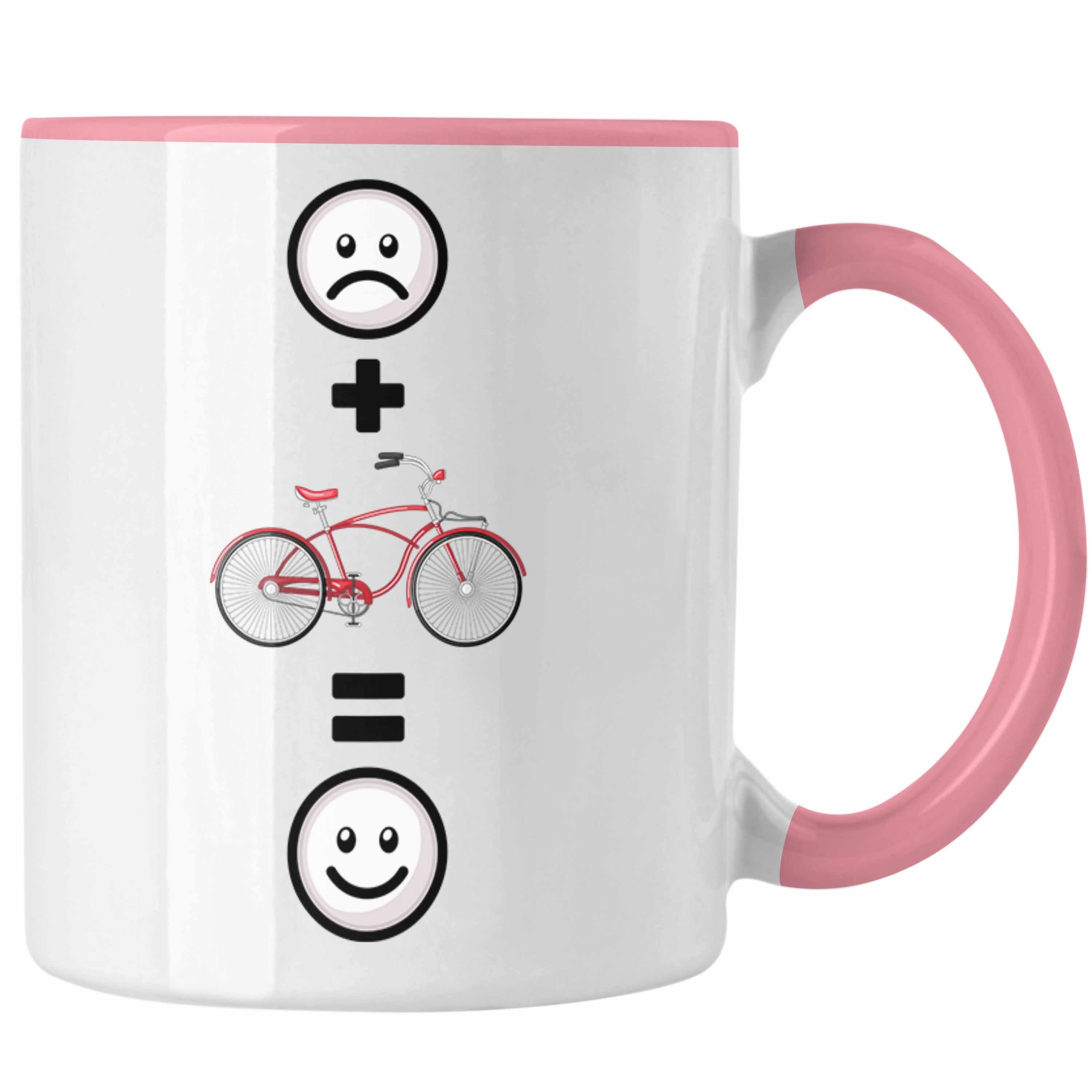 Trendation Tasse Fahrrad Tasse Geschenk für Fahrradfahrer Lustige Geschenkidee :(Fah Rosa