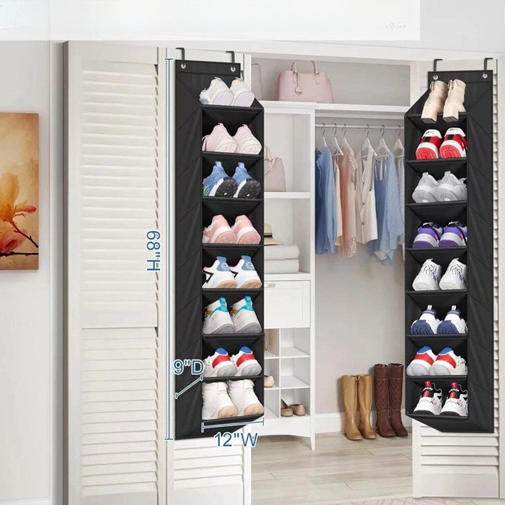 Coonoor Schuhregal Hängende Schuhaufbewahrung, Schuh-Organizer über der Tür, mit Haken-Schuhaufbewahrungsregal für Schuhe, Wohnaccessoires usw – Bild 4 von 4