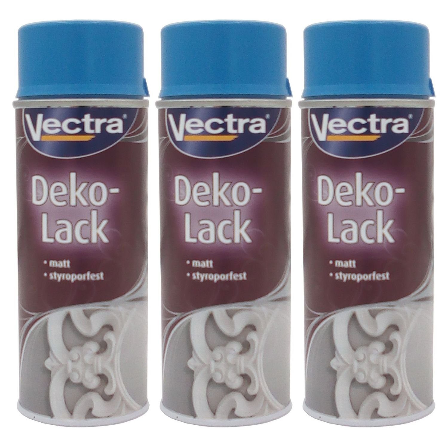 J.W. Ostendorf Vollton- und Abtönfarbe 3x Vectra® Dekolack lichtblau matt 400ml Lackspray Farbspray Sprühdose