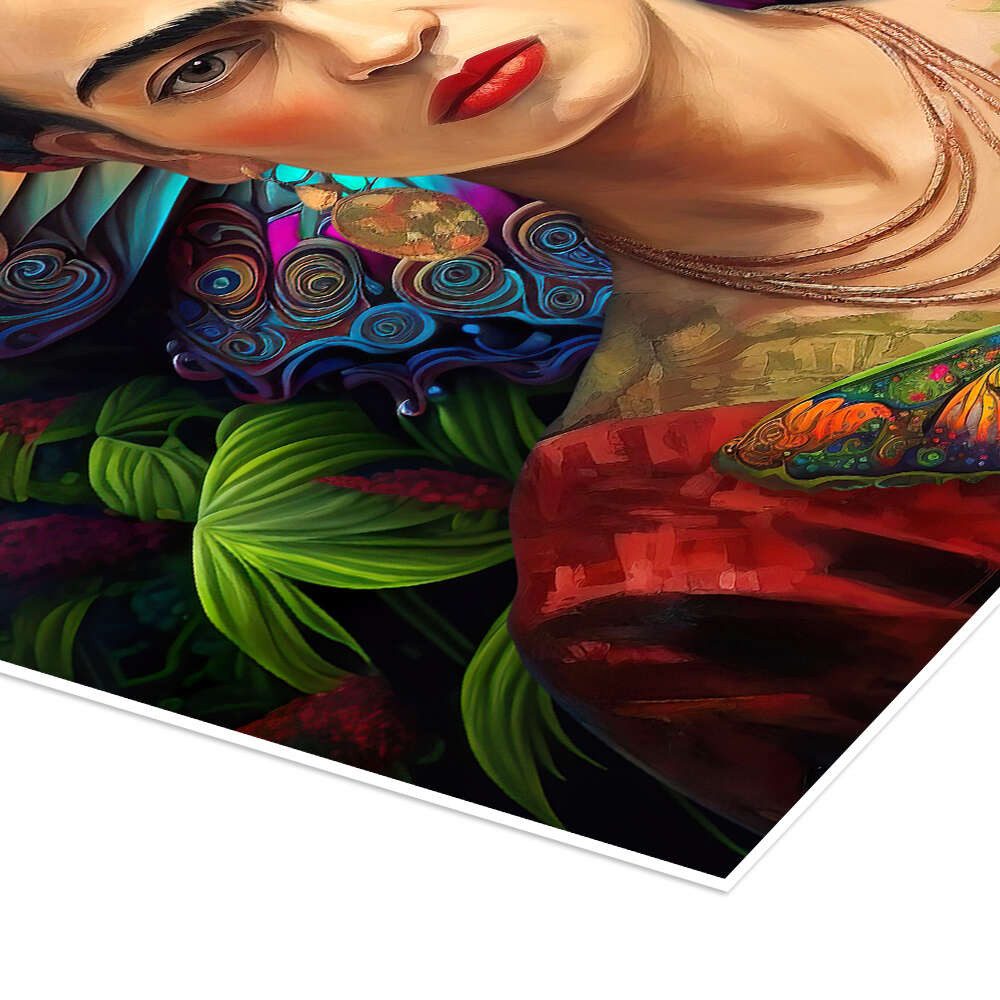 Posterlounge Wandbild Frida Kahlo Schmetterlingsporträt, Mark Ashkenazi, erhältlich als Poster, Leinwandbild, Wandsticker oder Acrylglasbild