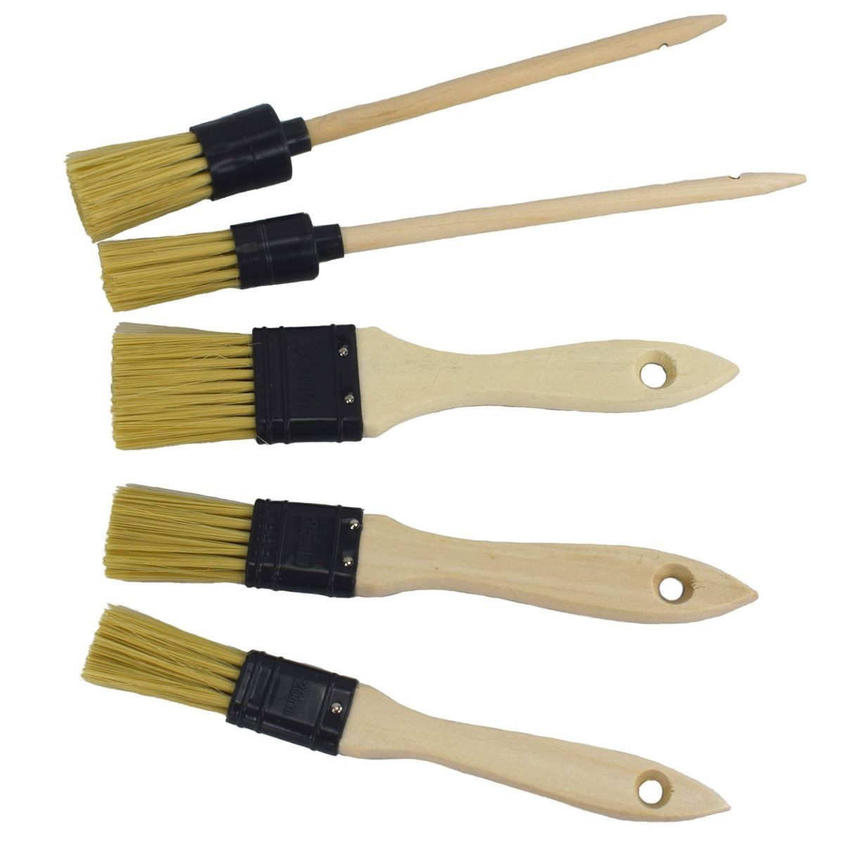 Color Expert Pinsel Pinsel Set 5tlg. 3 Flachpinsel 2 Rundpinsel Basic, (5 St), mit Aufhängung