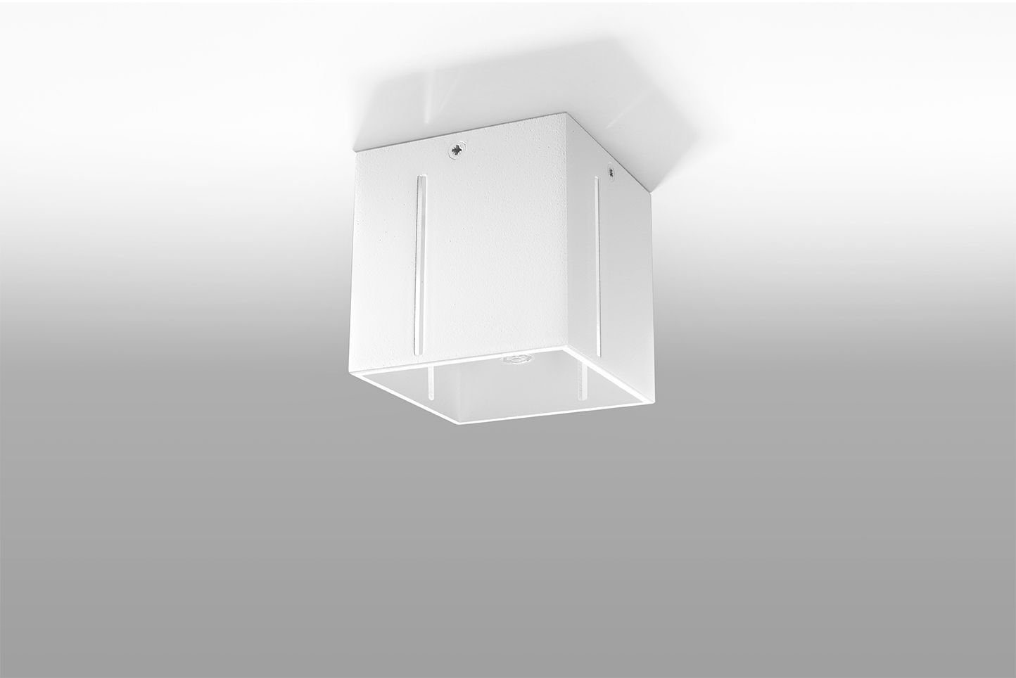 Weiß klein Flur 10x10x10cm LED Aluminium wechselbar, eckig FUFIA, Licht-Erlebnisse Warmweiß, Deckenleuchte Wohnzimmer Deckenlampe G9