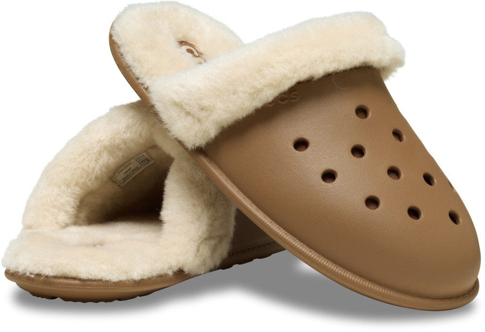 Crocs Classic Fuzz Scuff Pantoffel Hausschuh, Clog mit Warmfutter