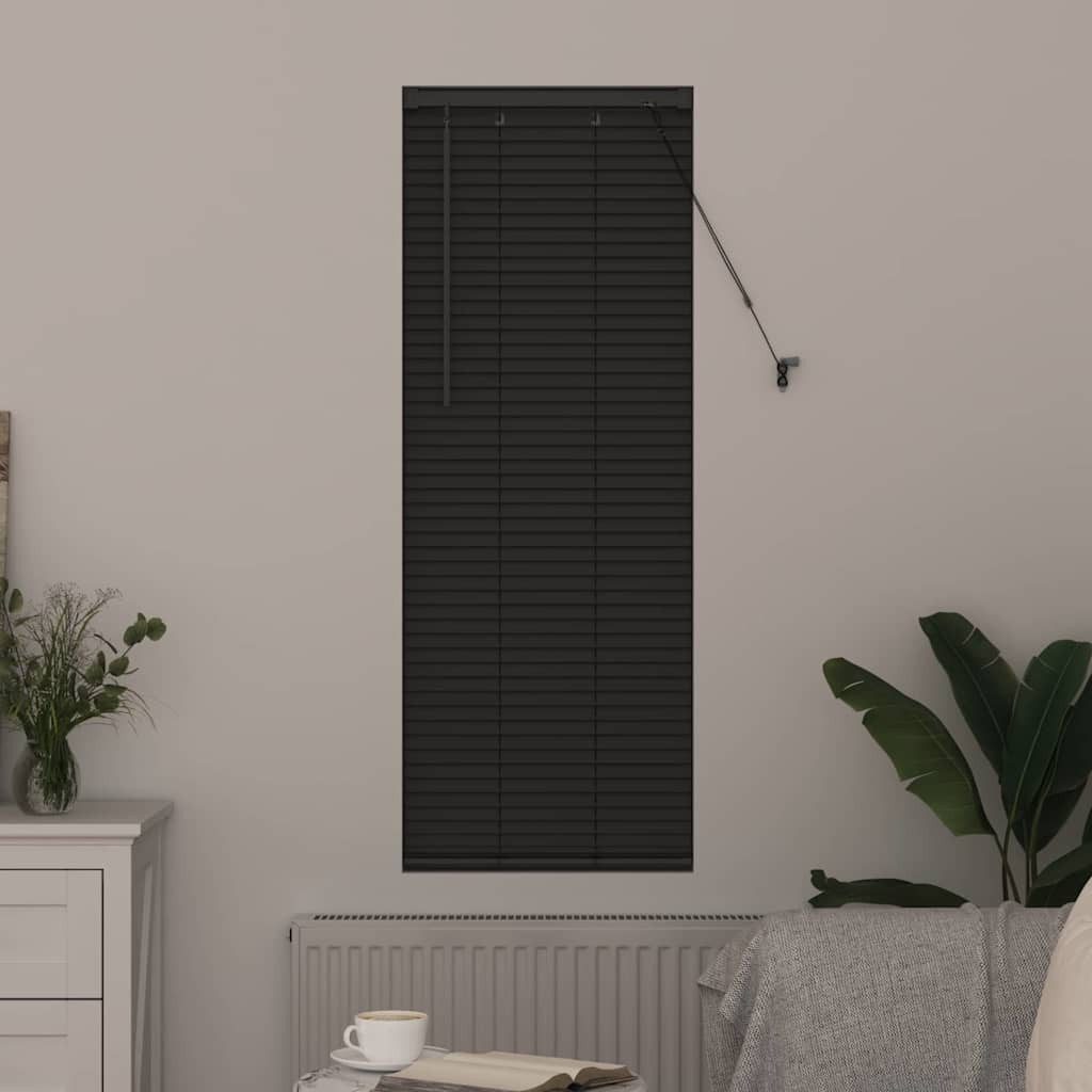 Rollo Fensterjalousie mit Vorhängen Dunkelgrau Aluminium, günstig online kaufen