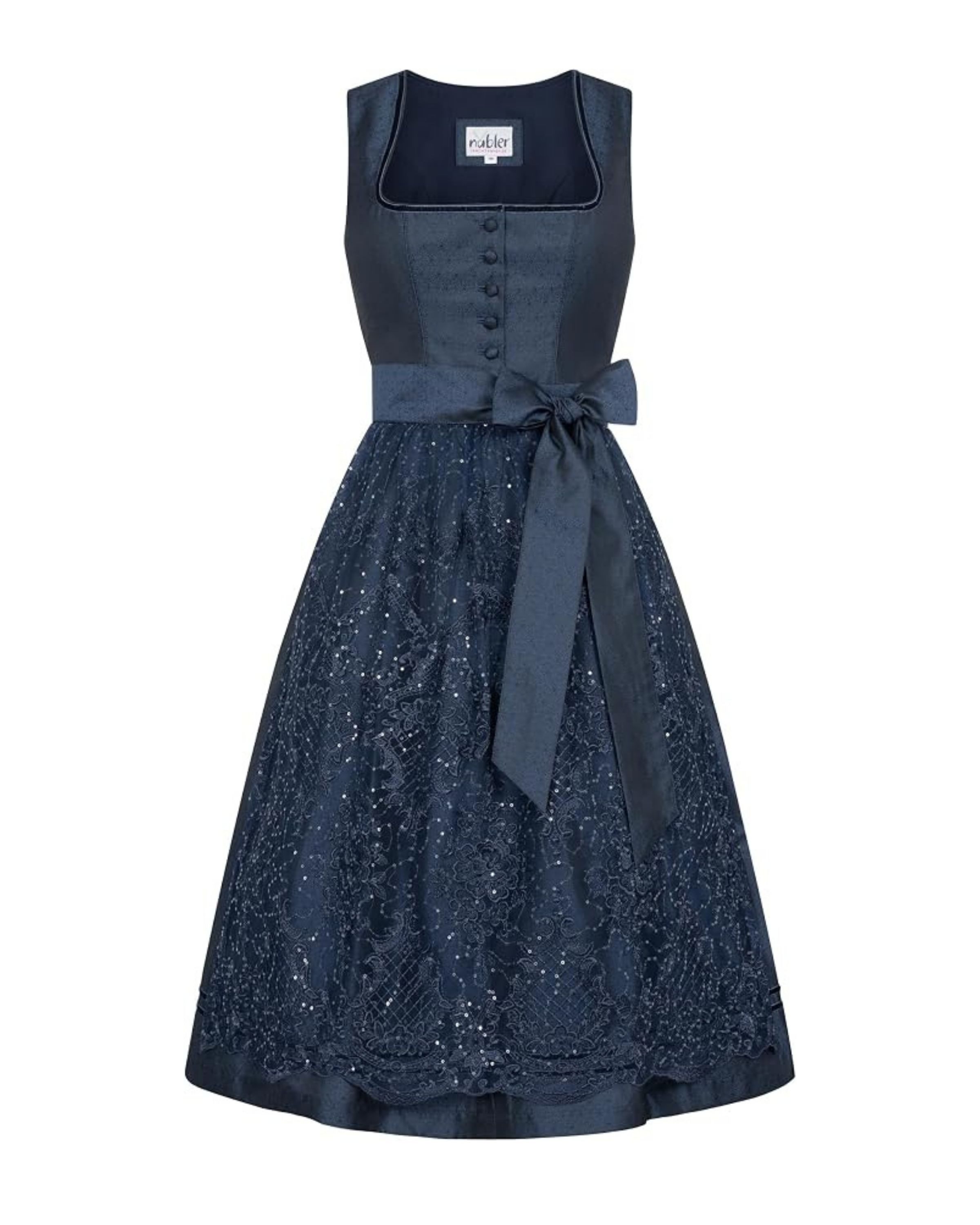 Nübler Dirndl Midi Dirndl Kerala in Marine von Nübler - Rocklänge 70 cm