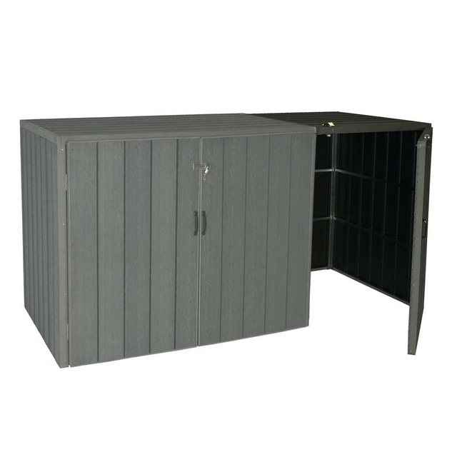 MCW Mülltonnenbox “MCW-J28-XL-1-2er” (1 St), Stabiles Gehäuse, Mit Türgriffen zum bequemen Öffnen, Abschließbare Türen