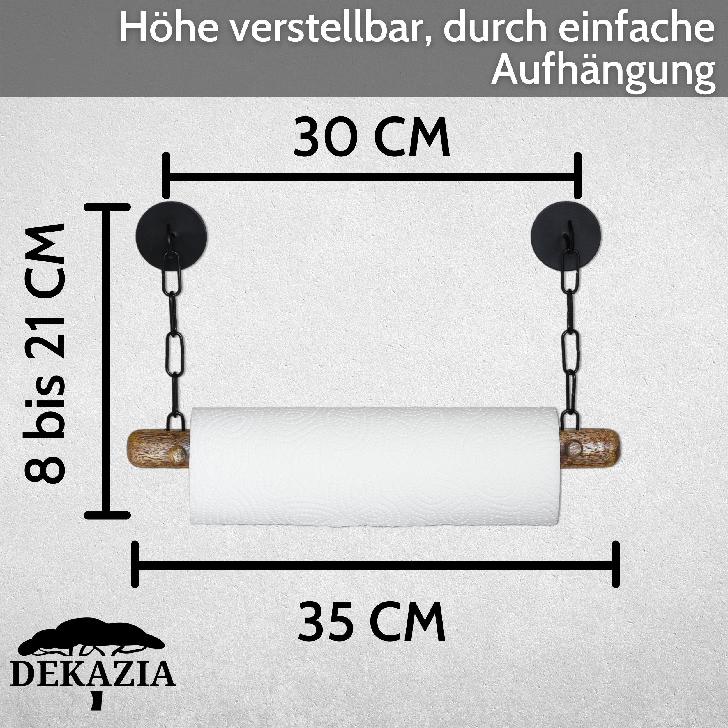 DEKAZIA Küchenrollenhalter ohne Bohren Holz Wandrollenhalter Papierrollenhalter, (Halter Küchenrolle Küchenpapierhalter), Selbstklebend Papierhalte Serviettenha – Bild 5 von 5