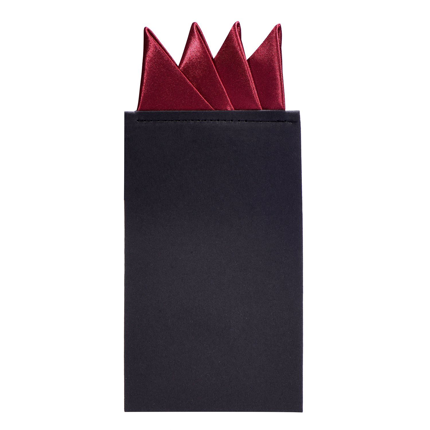 DonDon Einstecktuch DonDon Herren Einstecktuch vorgefaltet für den perfekten Sitz, (Packung, 1-St), vorgefaltet, mit Karton verstärkt, Seidenlook bordeaux