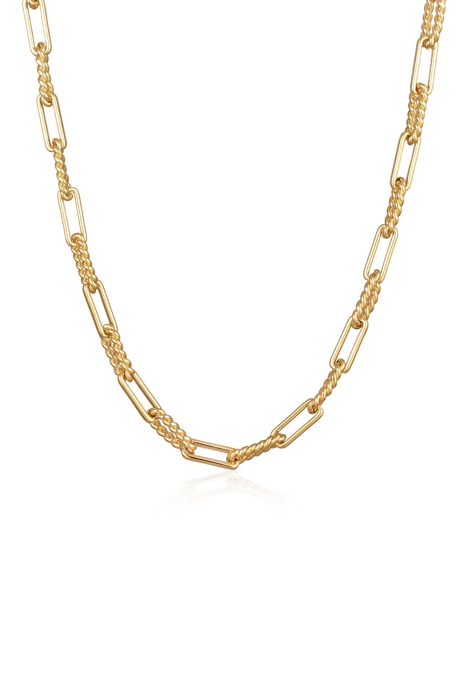 Elli Kette ohne Anhänger Gliederkette Modern Eckig Goldfarben für Damen günstig online kaufen