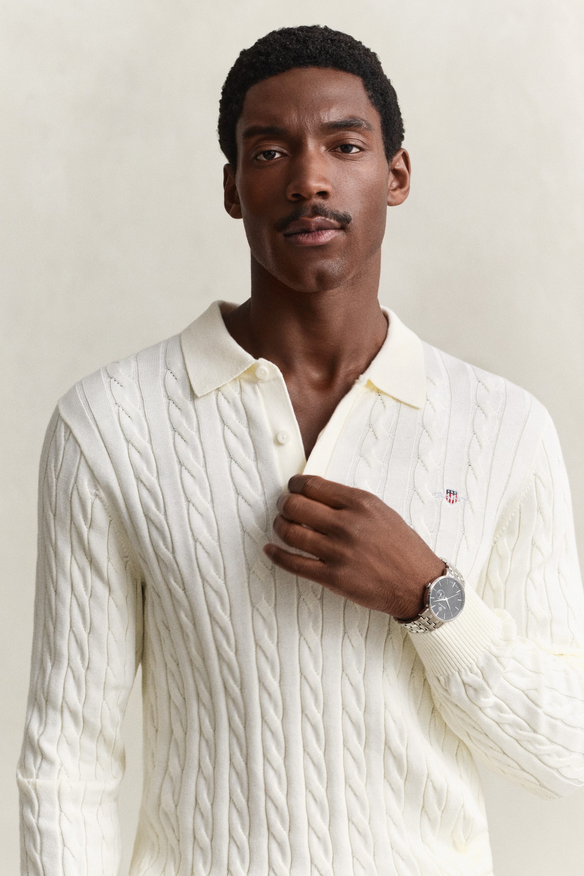 Gant Polokragenpullover COTTON CABLE POLO Regular fit mit Polokragen