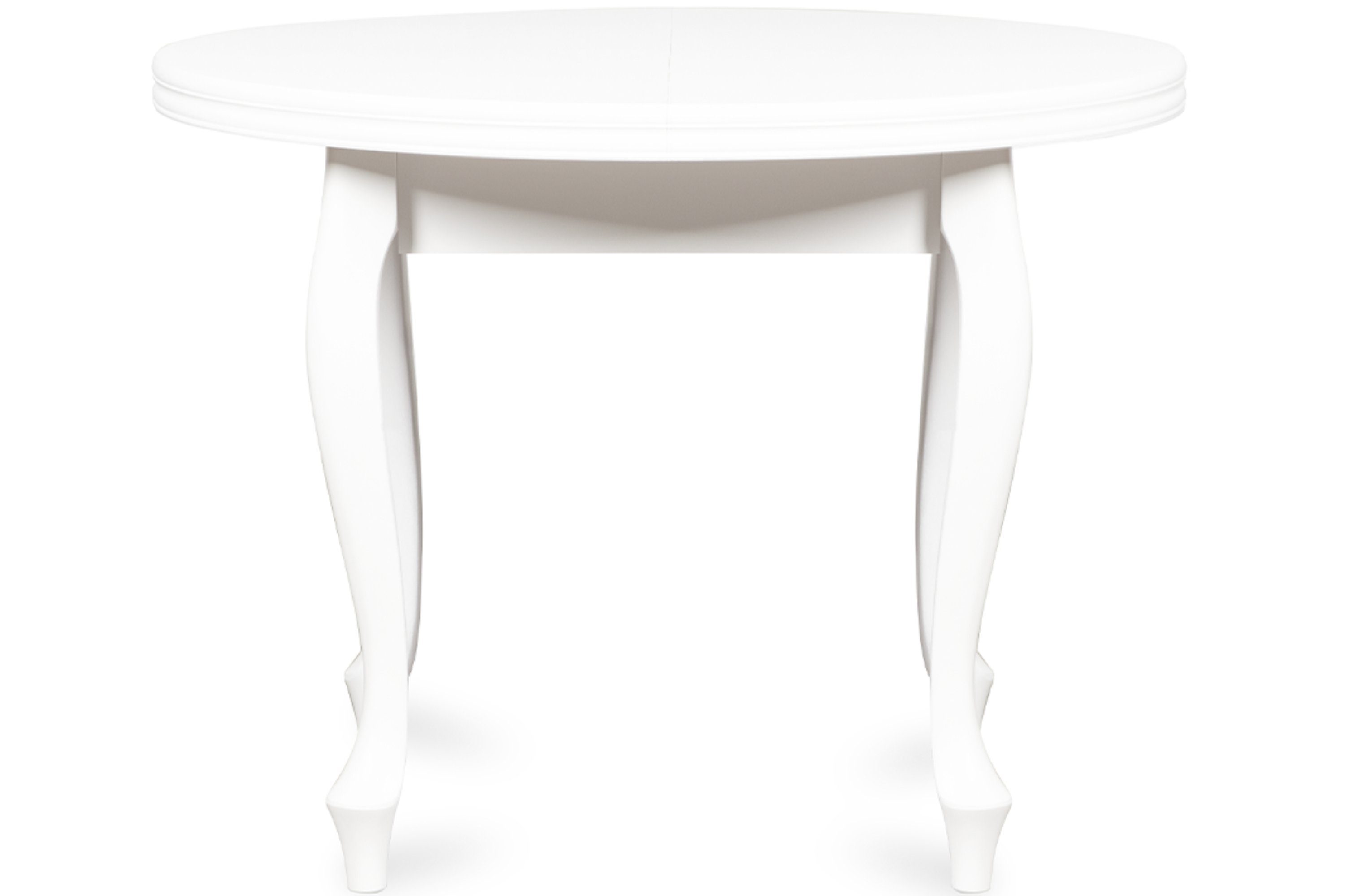Konsimo Esstisch ALTIS Esszimmertisch Küchentisch 100x100cm, ausziehbar bis 140cm, rund weiß | weiß | weiß