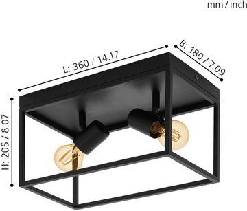 EGLO Deckenleuchte SILENTINA, ohne Leuchtmittel, Deckenleuchte, Industrial, Wohnzimmerlampe, Küchenlampe, Flurlampe