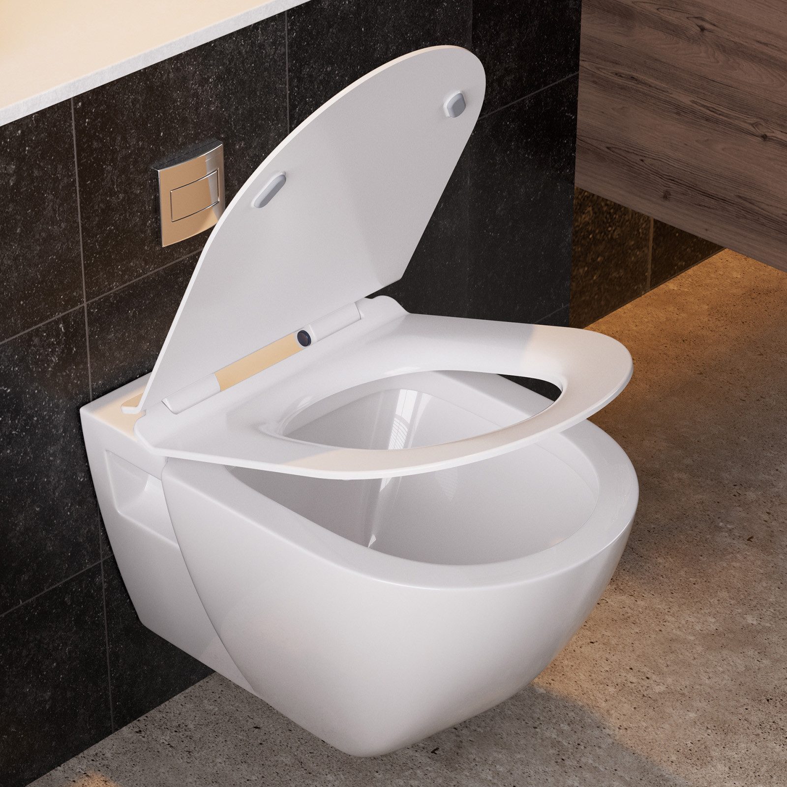 DERW MAX WC-Sitz Ultradünner D-förmiger Toilettensitzdeckel günstig online kaufen