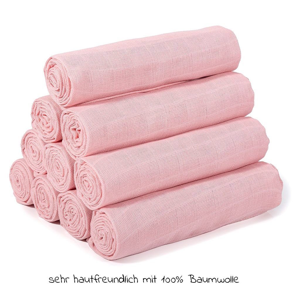Makian Stoffwindeln Puder (1-St), Mullwindeln Mulltücher - 10er Pack 80 x 80 cm - Stoffwindeln