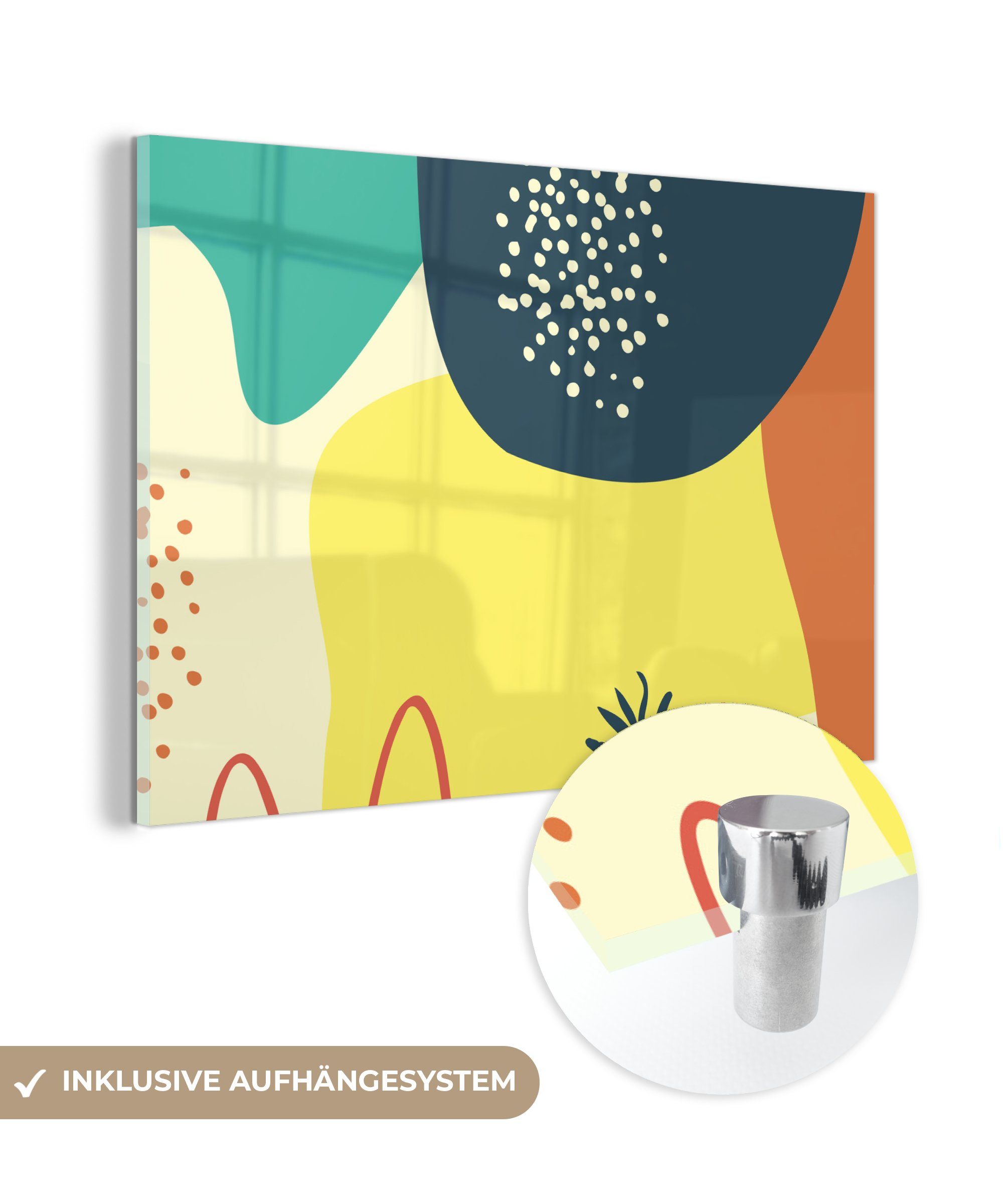 MuchoWow Acrylglasbild Sommer - Formen - Abstrakt, (1 St), Acrylglasbilder Wohnzimmer & Schlafzimmer | Bilder