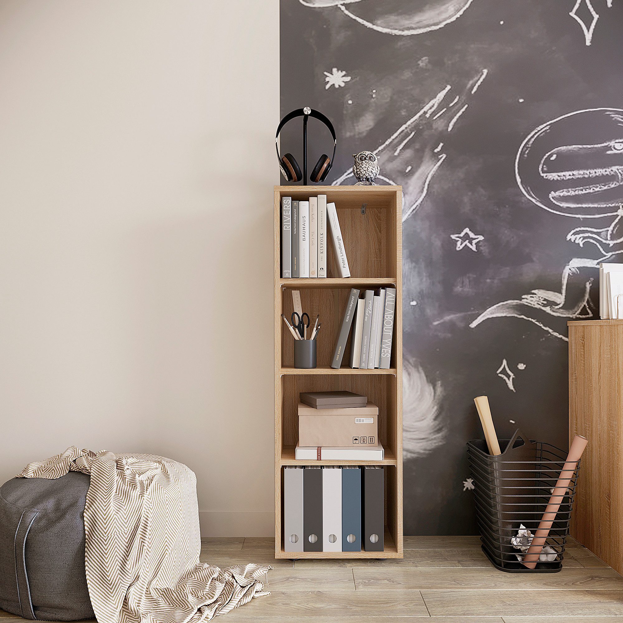 KOMTO Bücherregal Lumo 40 cm Weiß günstig online kaufen