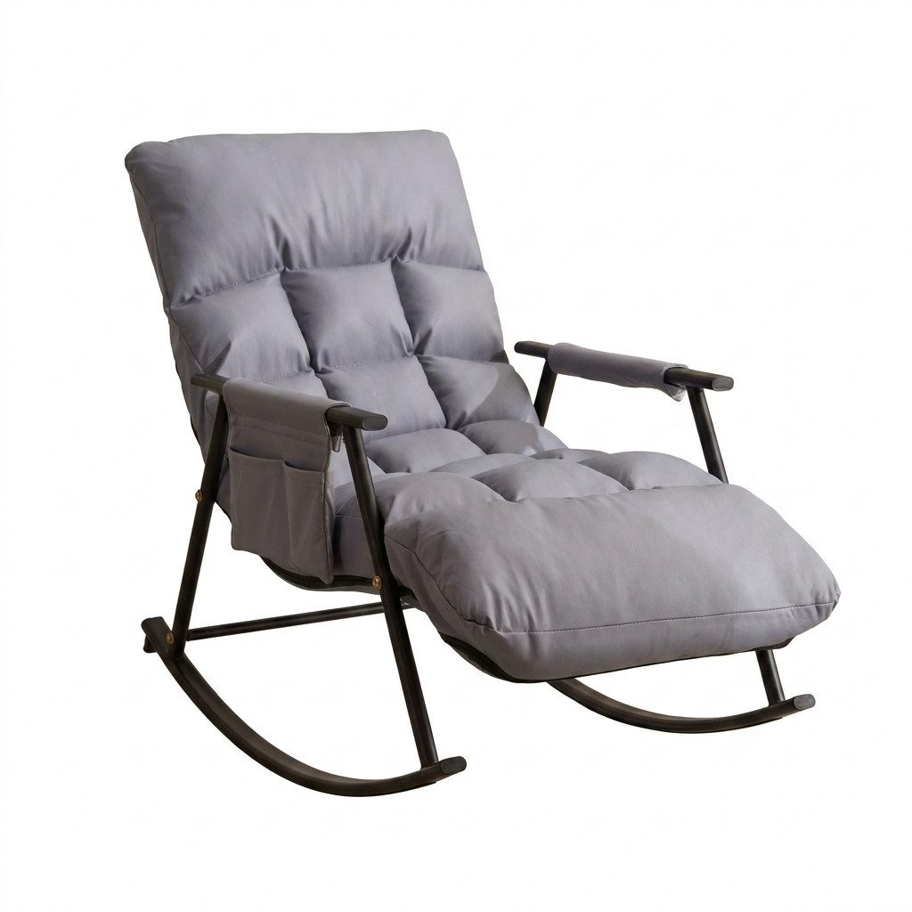 POPOLIC Schaukelstuhl Ergonomischer Schaukelstuhl/Liegesessel 140x60x96cm - Verstellbar – Bild 2 von 5