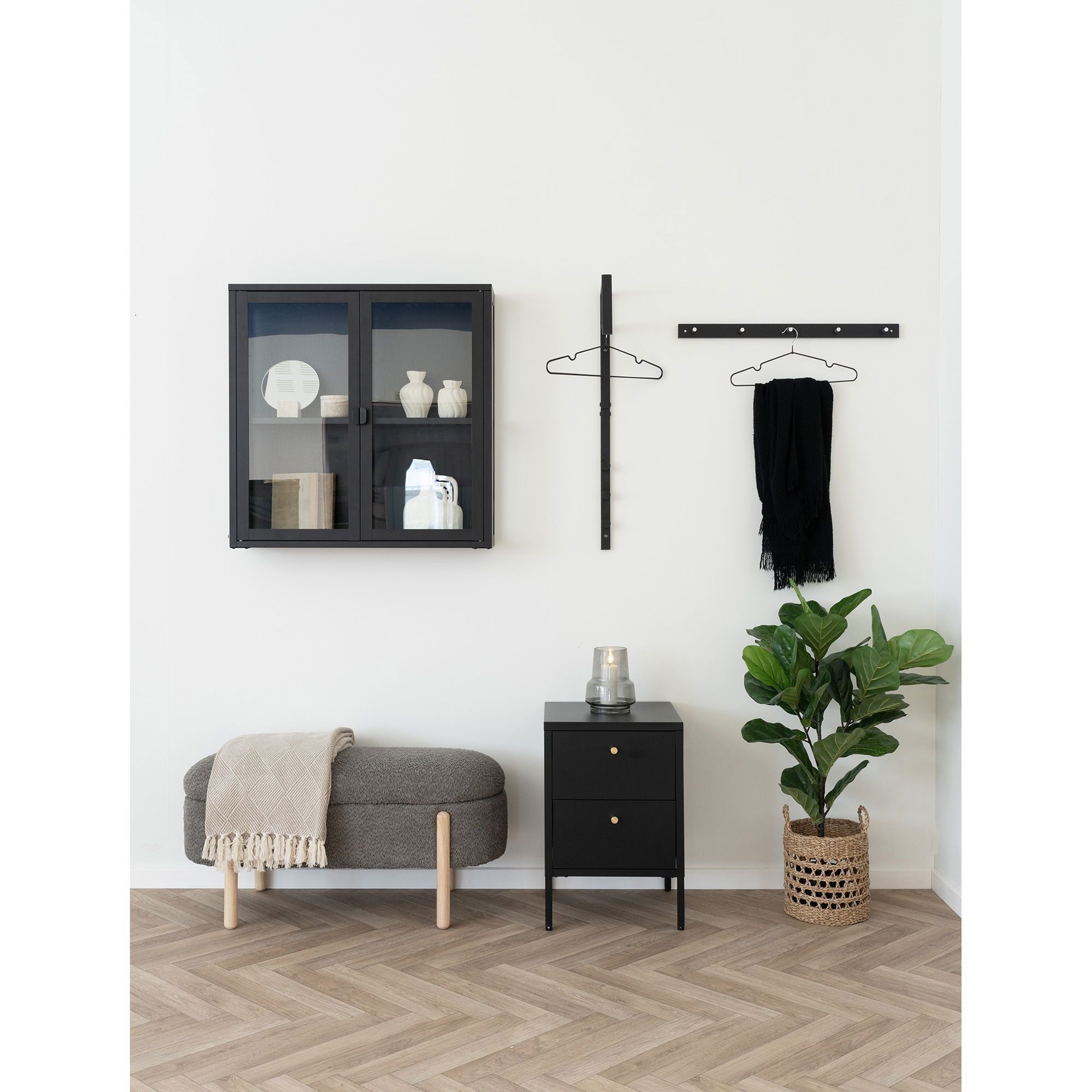 freiraum Truhenbank Branca, Naturholzbeinen natur, Bezug in Braun - 98x48x4 günstig online kaufen