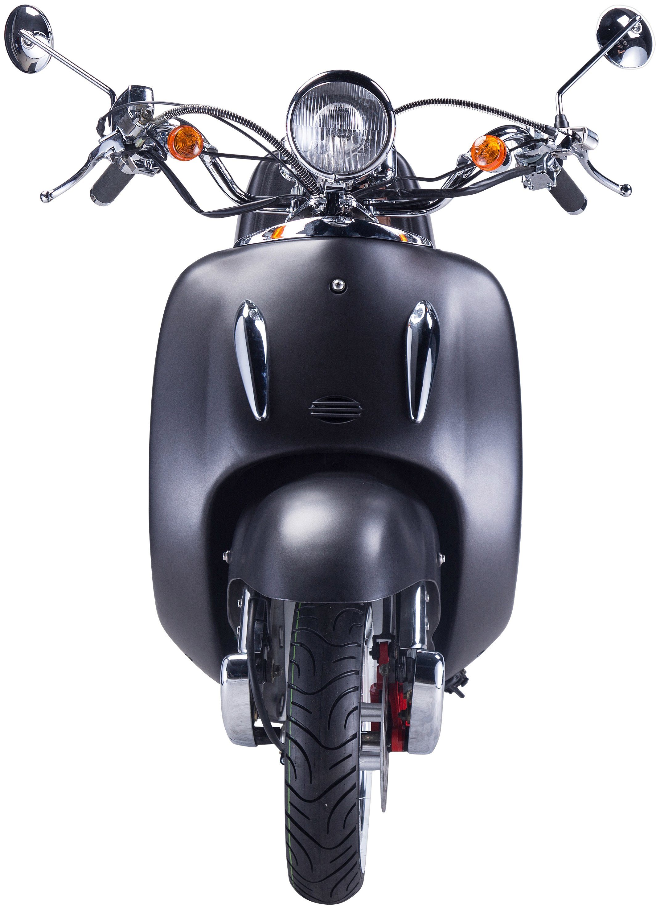 GT UNION Motorroller 125 85 km/h, Strada, Euro Topcase ccm, schwarz/silberfarben (Set), mit 5