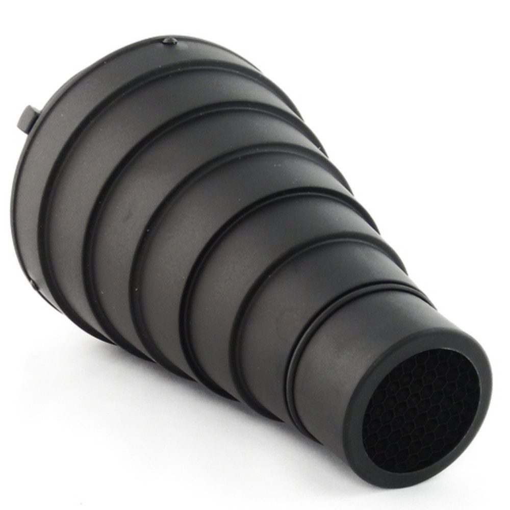 Dynasun Spotvorsatz Lichtformer A182, Narrow Snoot Engstrahlreflektor Wabenaufsatz für Bowens-Blitzgeräte