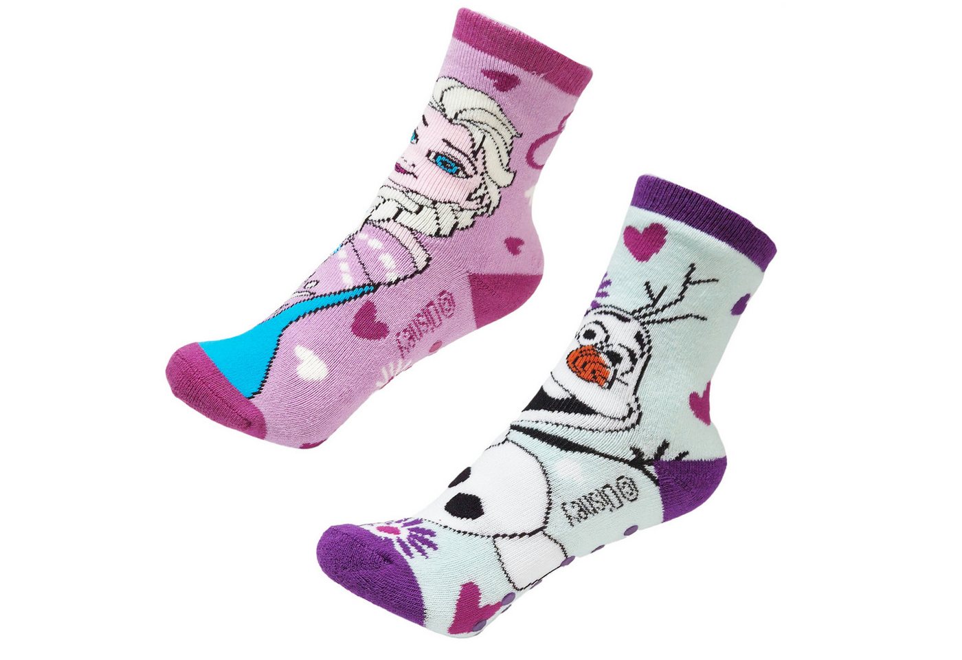 Disney ABS-Socken Disney Die Eiskönigin Elsa Olaf Mädchen Kinder ABS Socken im 2er Pack (2-Paar) Gr. 23 bis 34
