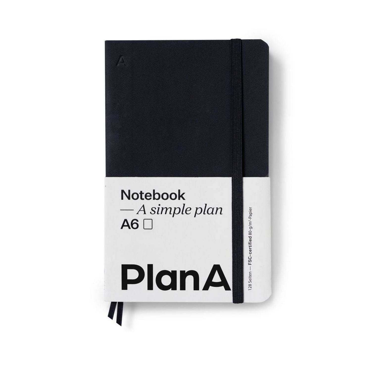Tagebuch Notizbuch A6 Softcover Midnight Black Liniert, 128 Seiten