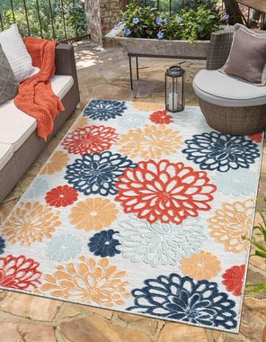 Teppich Bloom, Myflair Möbel & Accessoires, rechteckig, Höhe: 8 mm, Blumen Motiv, Hoch-Tief Effekt, Outdoor geeignet, Balkon, Terrasse
