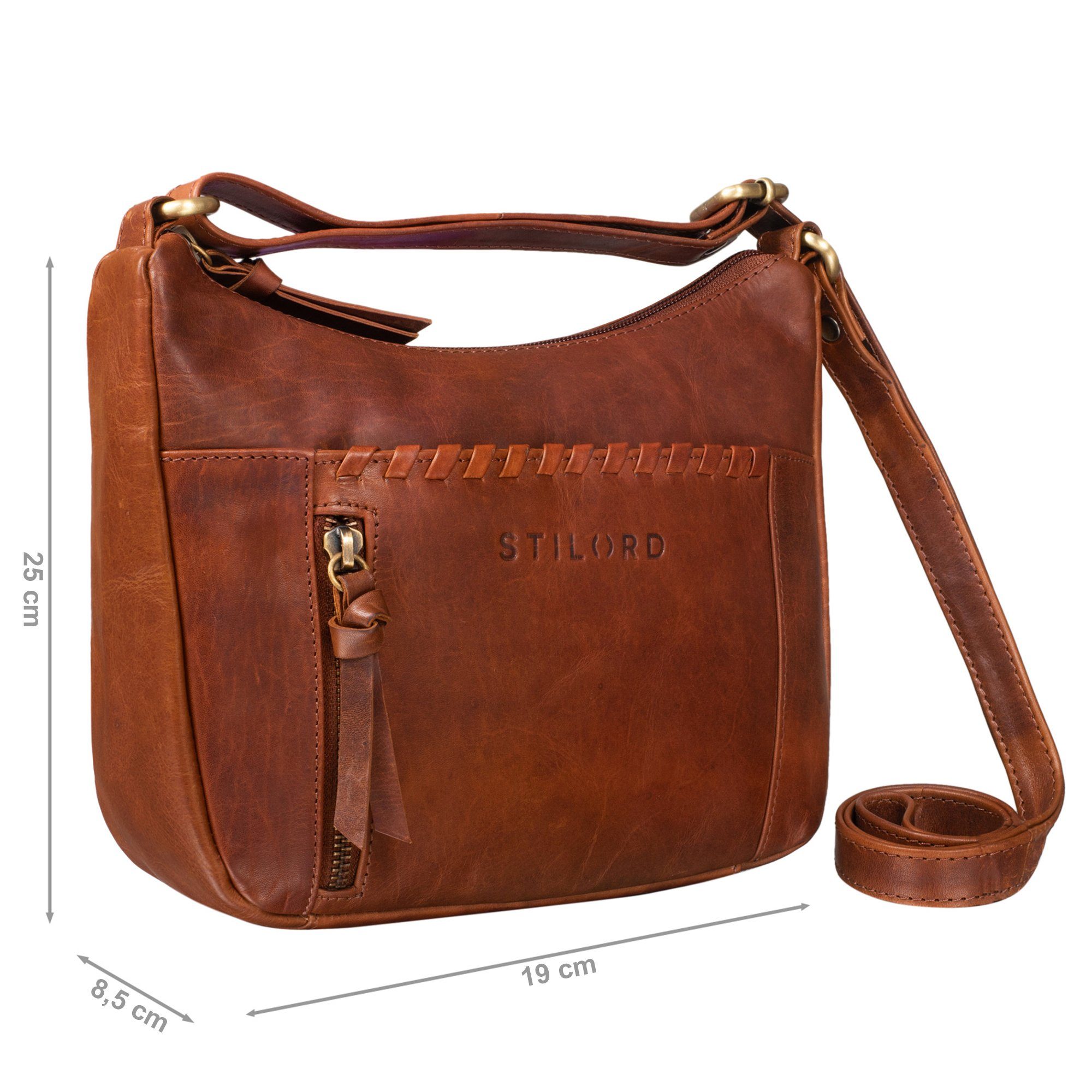 STILORD Handtasche "Nia" Damen Umhängetasche Klein Lederhandtasche Elegante Ausgehtasche