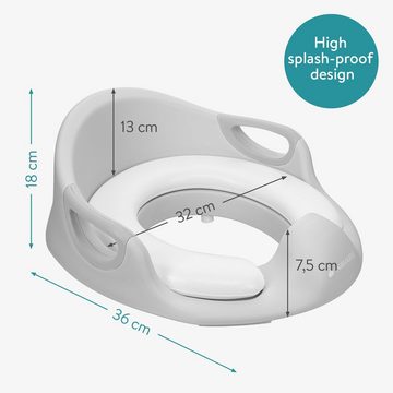 Navaris Baby-Toilettensitz Kinder Toilettensitz WC Aufsatz - 12 Monate bis 7 Jahre - Grau, 18,00 cm