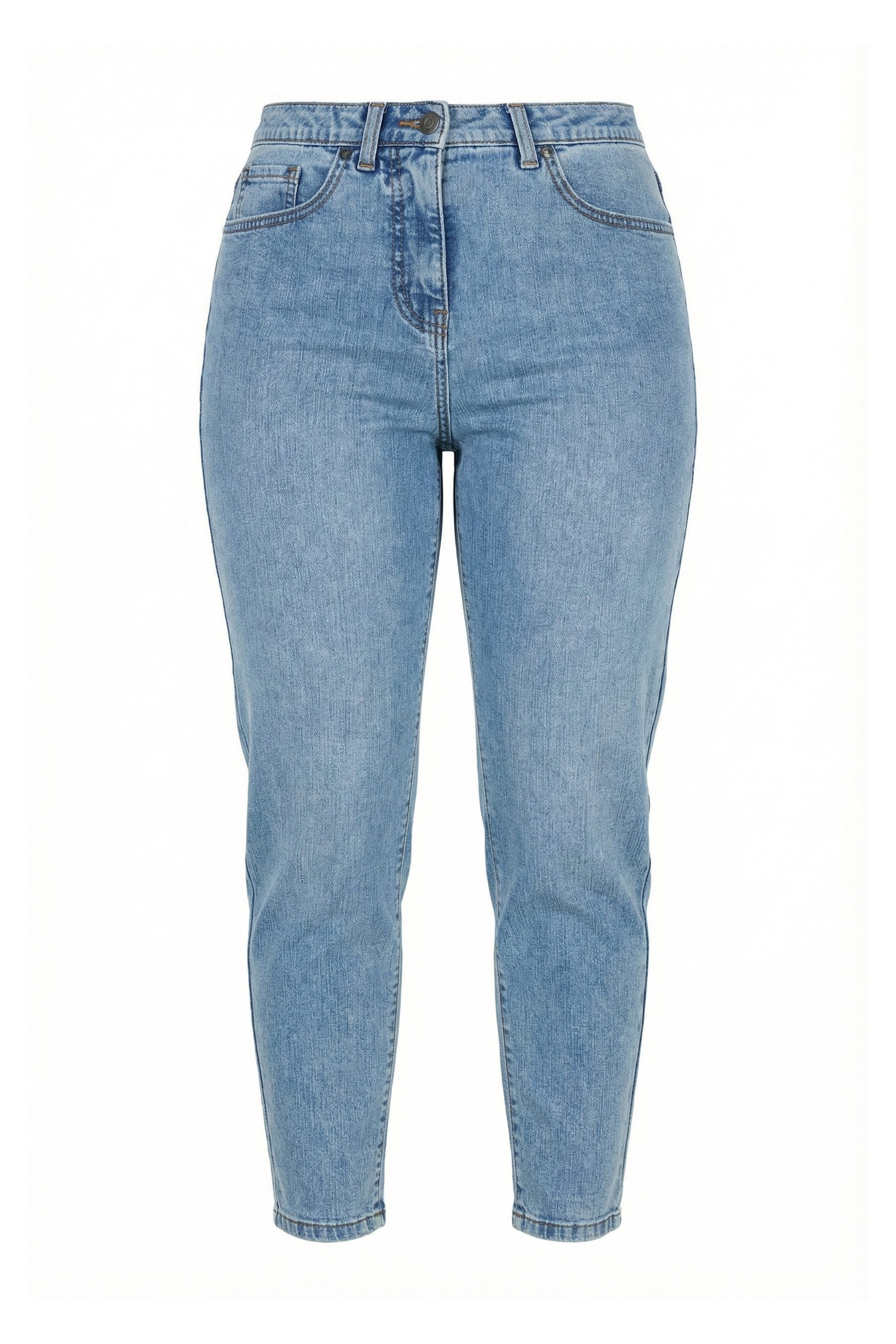 Ulla Popken Regular-fit-Jeans Mom-Jeans Stretchdenim 5-Pocket-Style Komfortbund – Bild 2 von 4