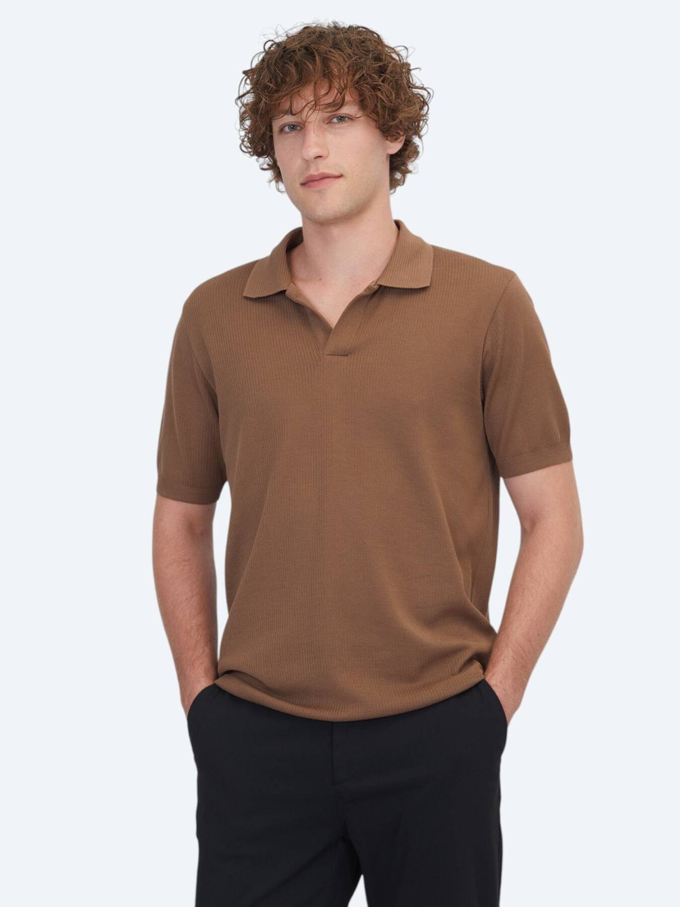 KİP T-Shirt Braun Gestreiftes 100% Baumwoll T-Shirt