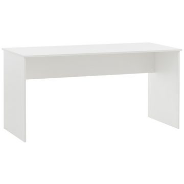 Lomadox Schreibtisch BRAGA-80, Büromöbel Set in weiß mit Wildeiche Nb., B/H/T: ca. 150/73,6/65 cm