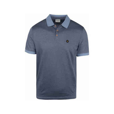 NO EXCESS Poloshirt blau passform textil (1-tlg)