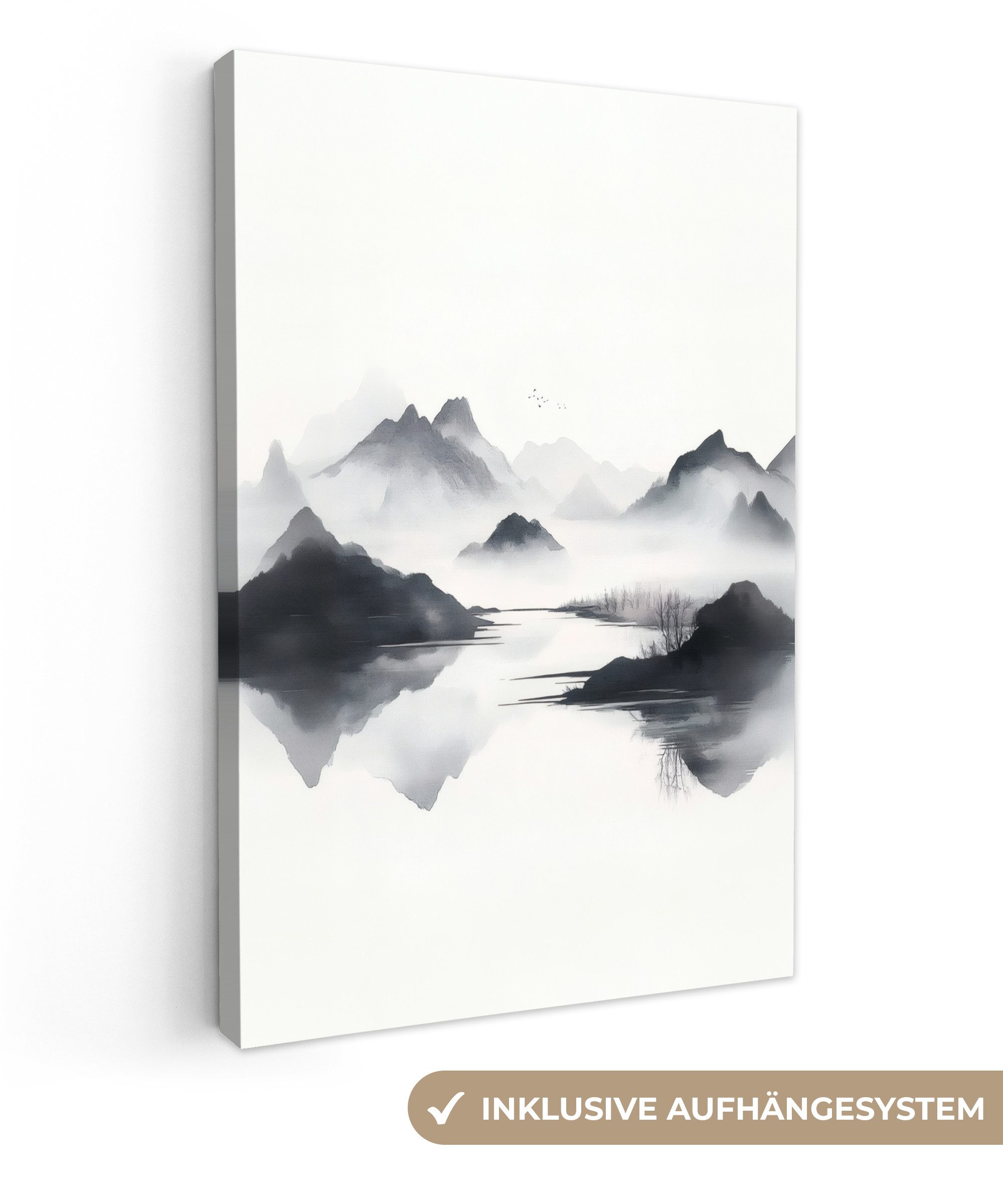 OneMillionCanvasses® Leinwandbild Berge - Neblig - günstig online kaufen