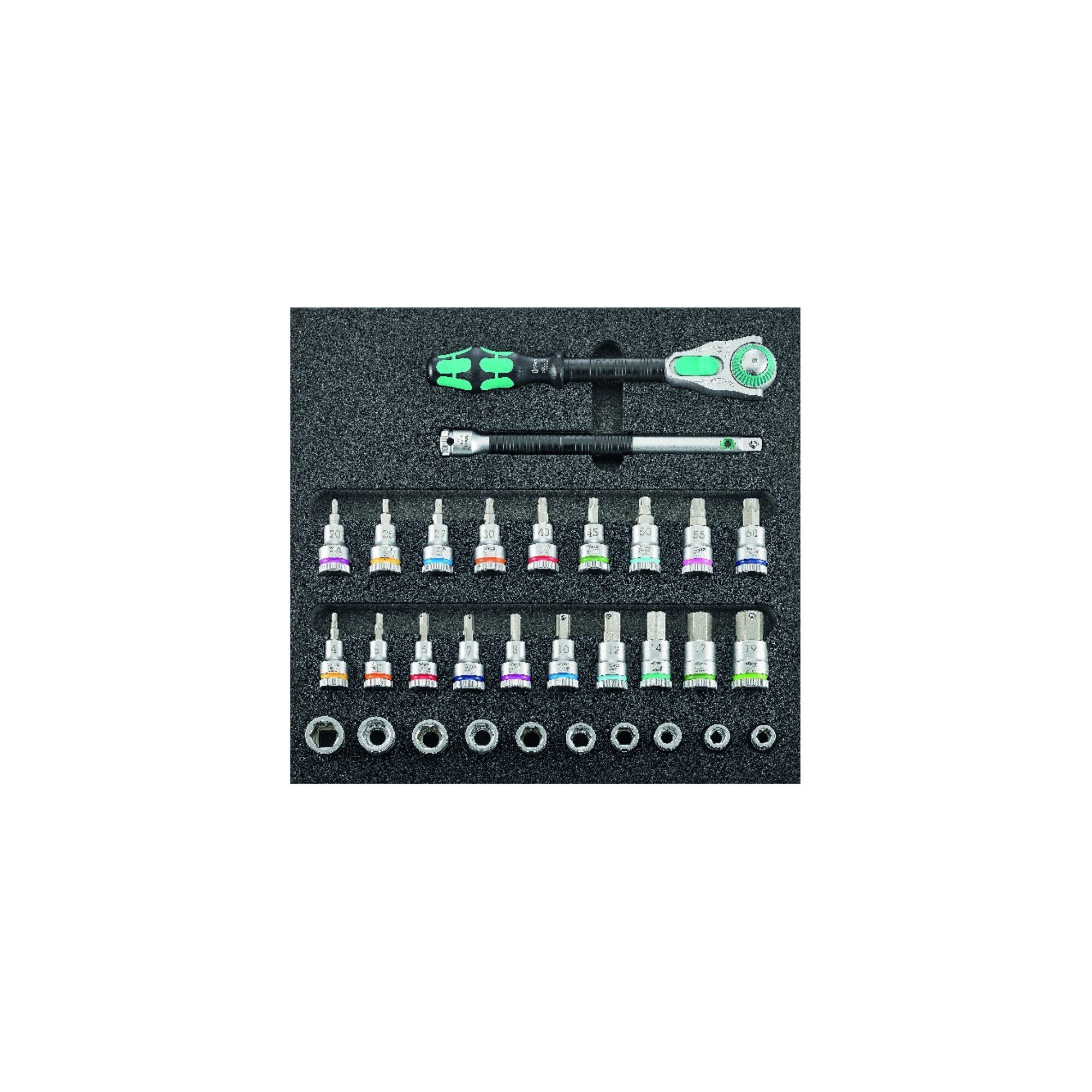 Wera Stecknuss Werkzeugmodul 1/3 Steckschlüssel 1/2" Zyklop und Haltefunktion Wera