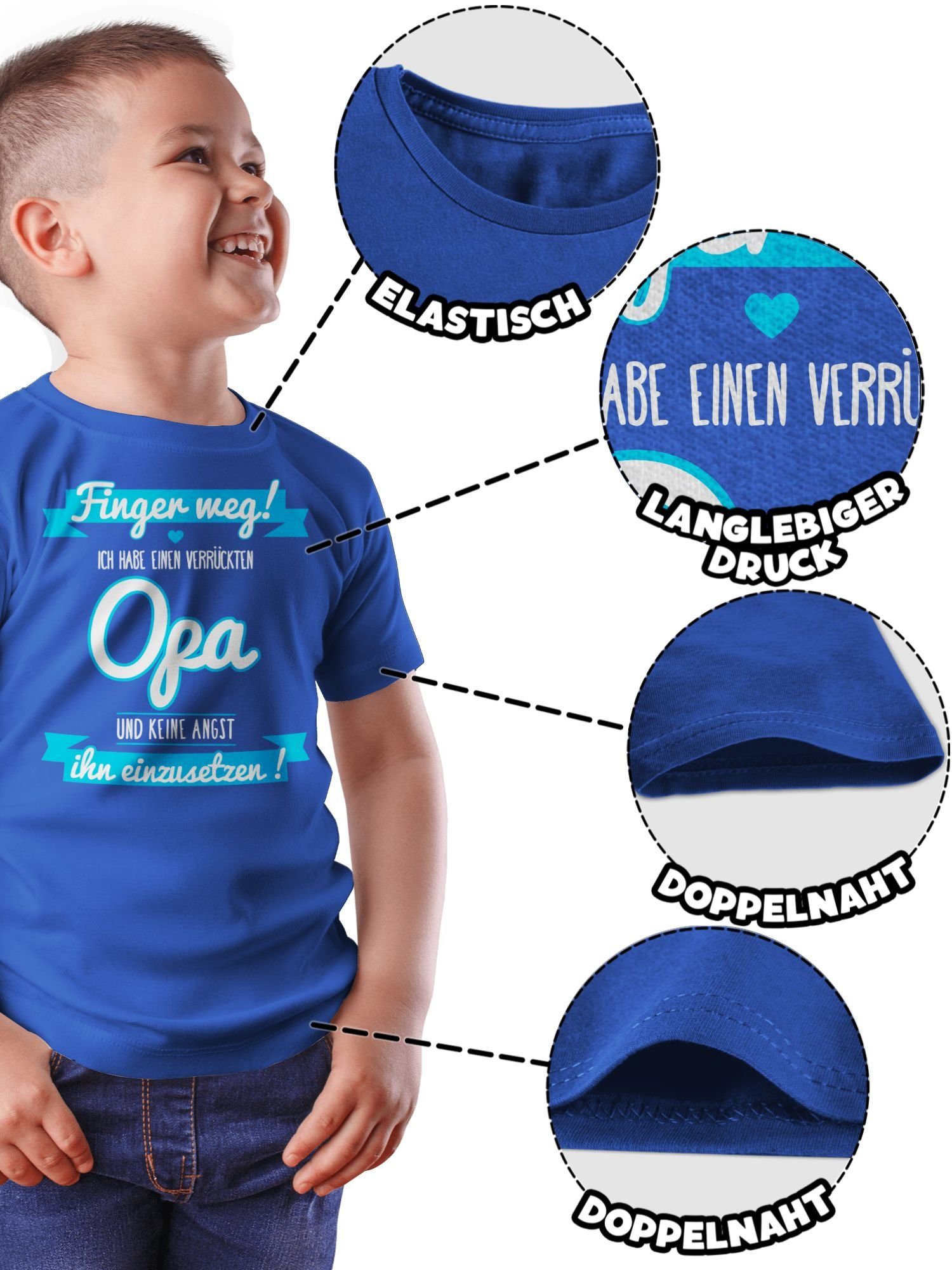 Shirtracer Royalblau Opa einen T-Shirt habe Kinder Statement 1 Sprüche Ich verrückten