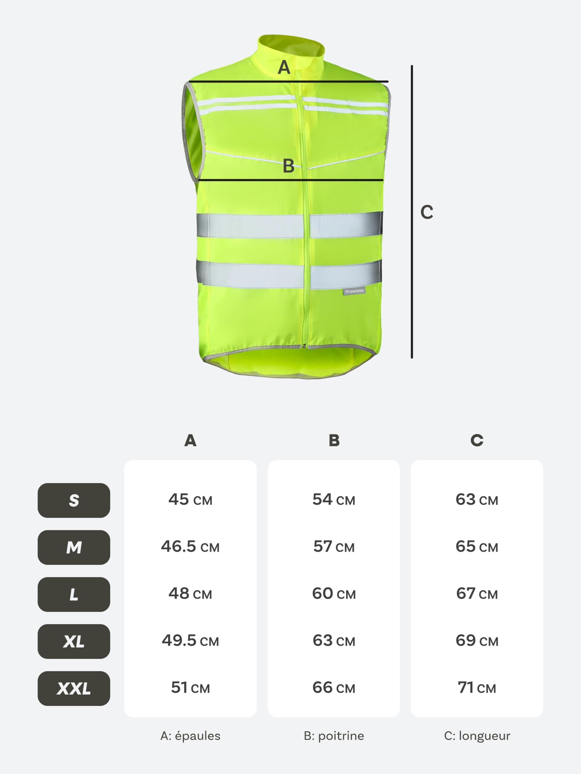 Prowiste Warnweste Fahrradweste Herren & Damen – Hohe Sichtbarkeit in Neon Gelb (Einzelartikel, 1-tlg., 1 x Bike Vest) Atmungsaktiv (Mesh) & Rückentasche – Hohe – Bild 5 von 5