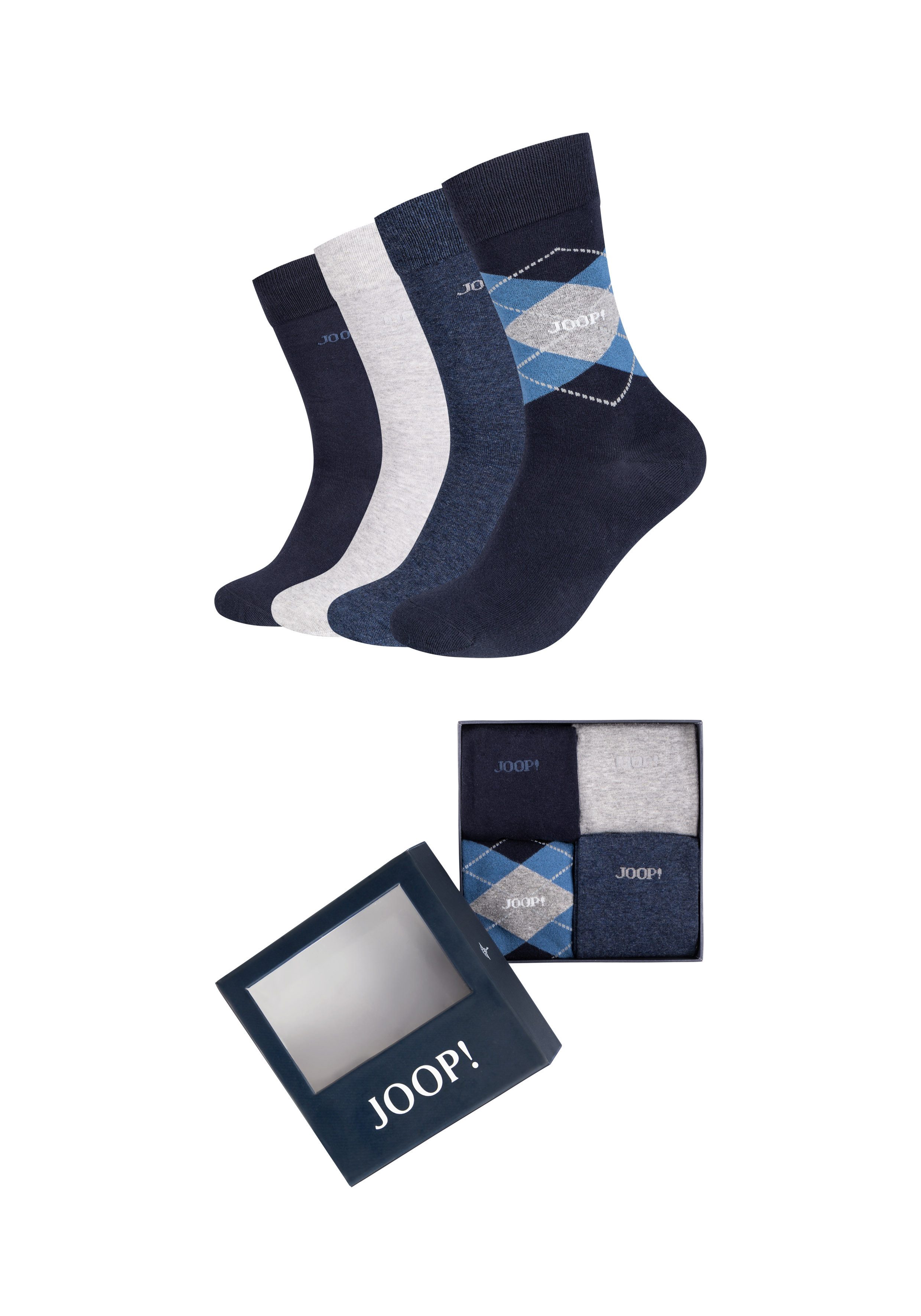JOOP! Socken premium essentials (4-Paar, 4 Paar) mit elastischem Bund