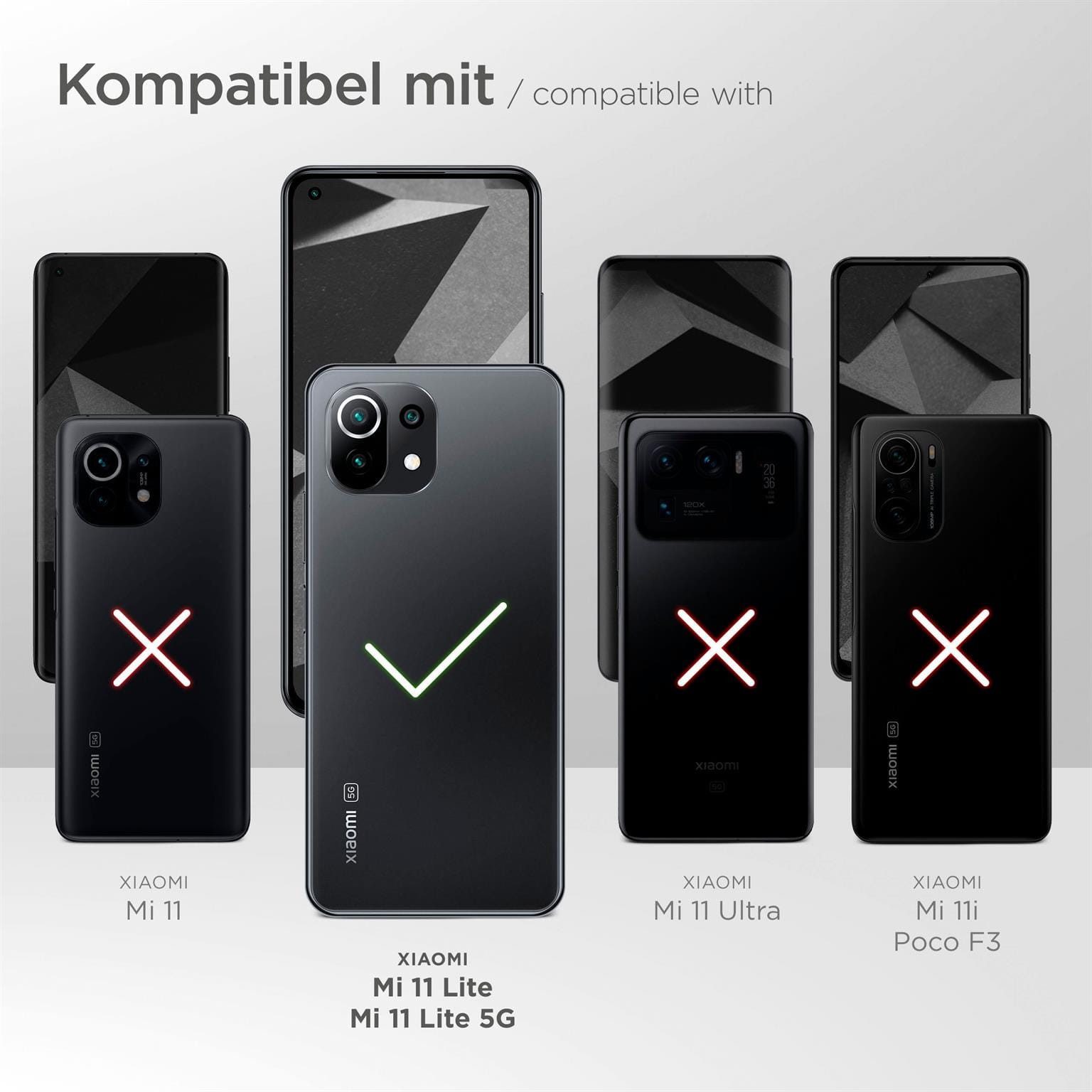 ONEFLOW Handyhülle für Xiaomi Mi 11 Lite Hülle Silikon Soft Case Blau Grau 6,55 Zoll, Silikonhülle Cover Dünn Handytasche TPU Schutzhülle mit Kameraschutz