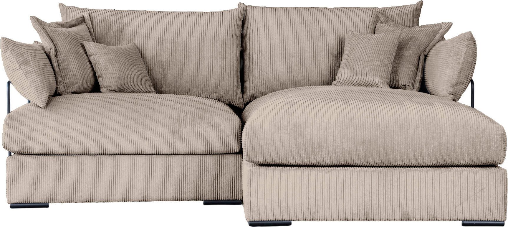 Home affaire Ecksofa Casa XXL L-Form, Breite 247 cm, Mega-Sofa, Cord oder Chenille-Struktur wählbar, mit Federkern!