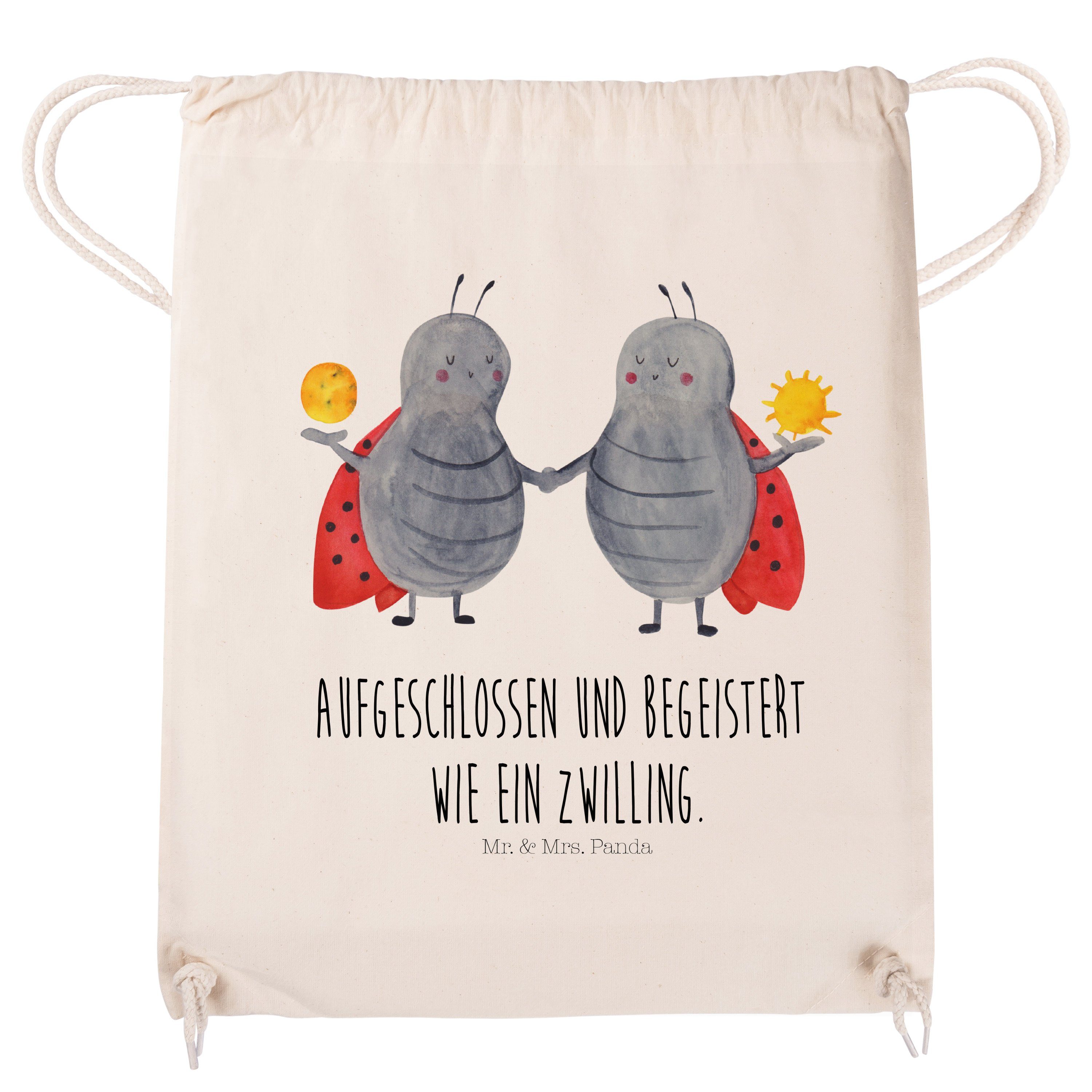 & Sternzeichen - Panda Mr. - Tasche, Geschenk, Mrs. Sporttasche Zwilling Transparent Sportbeutel, (1-tlg)