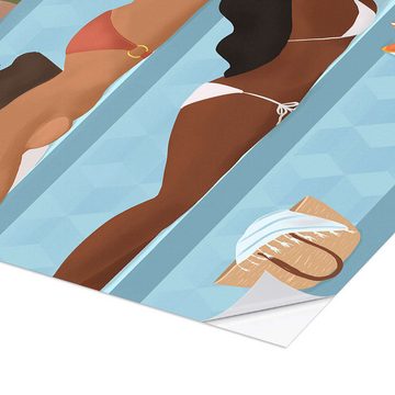 Posterlounge Wandfolie Petra Lizde, Ladies By the Pool, Illustration
