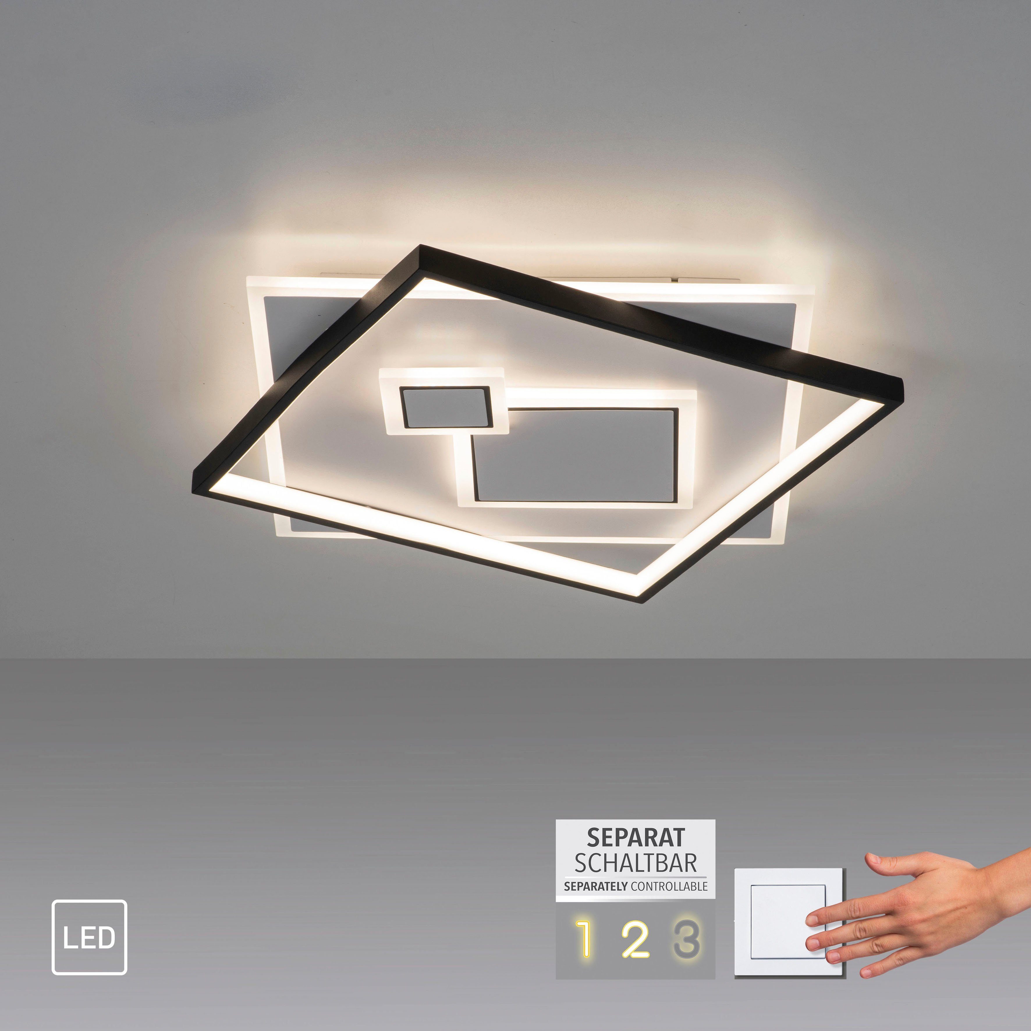 Paul integriert, schaltbar, Warmweiß, LED, separat Deckenleuchte (Schalter) fest getrennt LED steuerbar Neuhaus MAILAK,