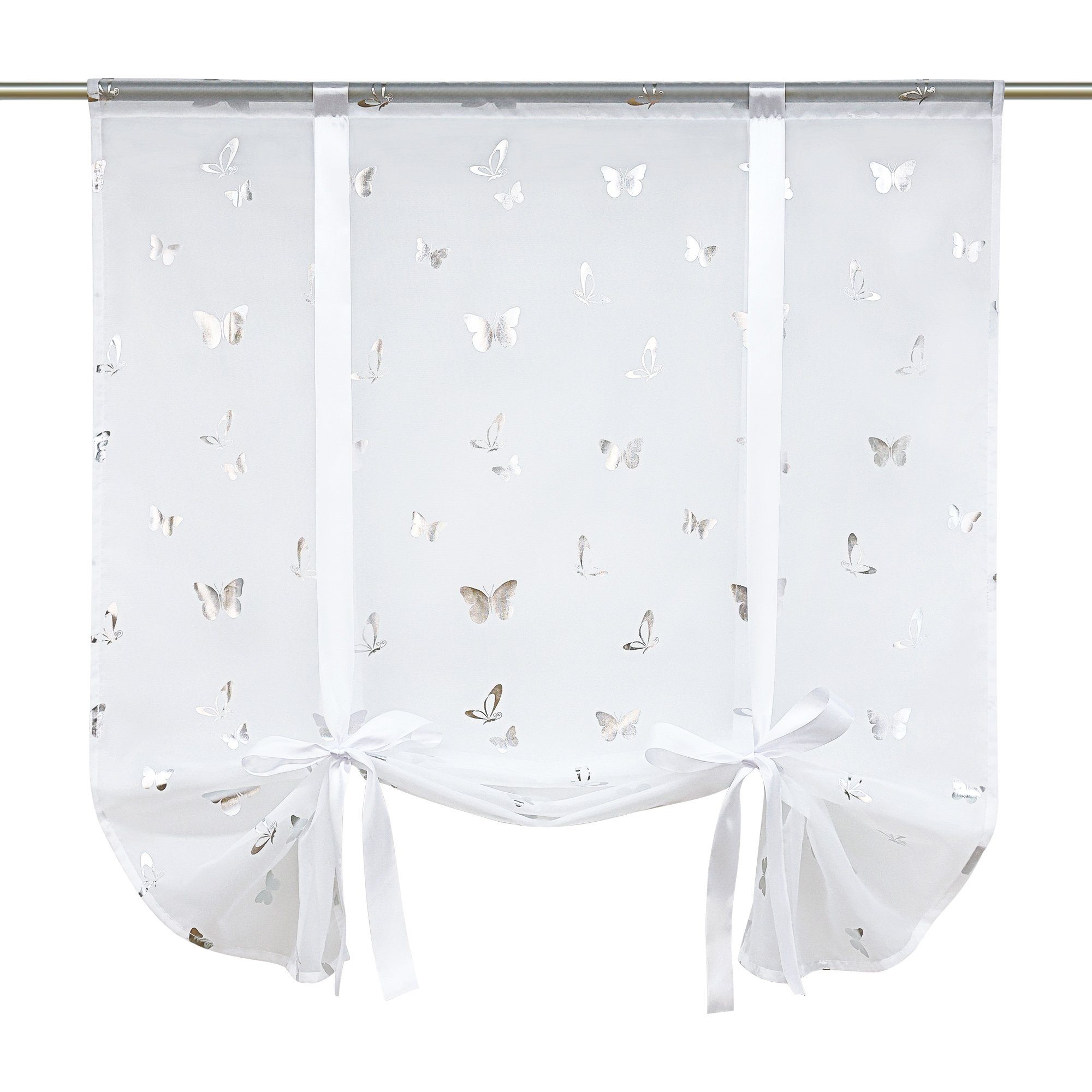 Joyswahl Bindegardine (1 St), Stangendurchzug, halbtransparent, Foliendruck günstig online kaufen