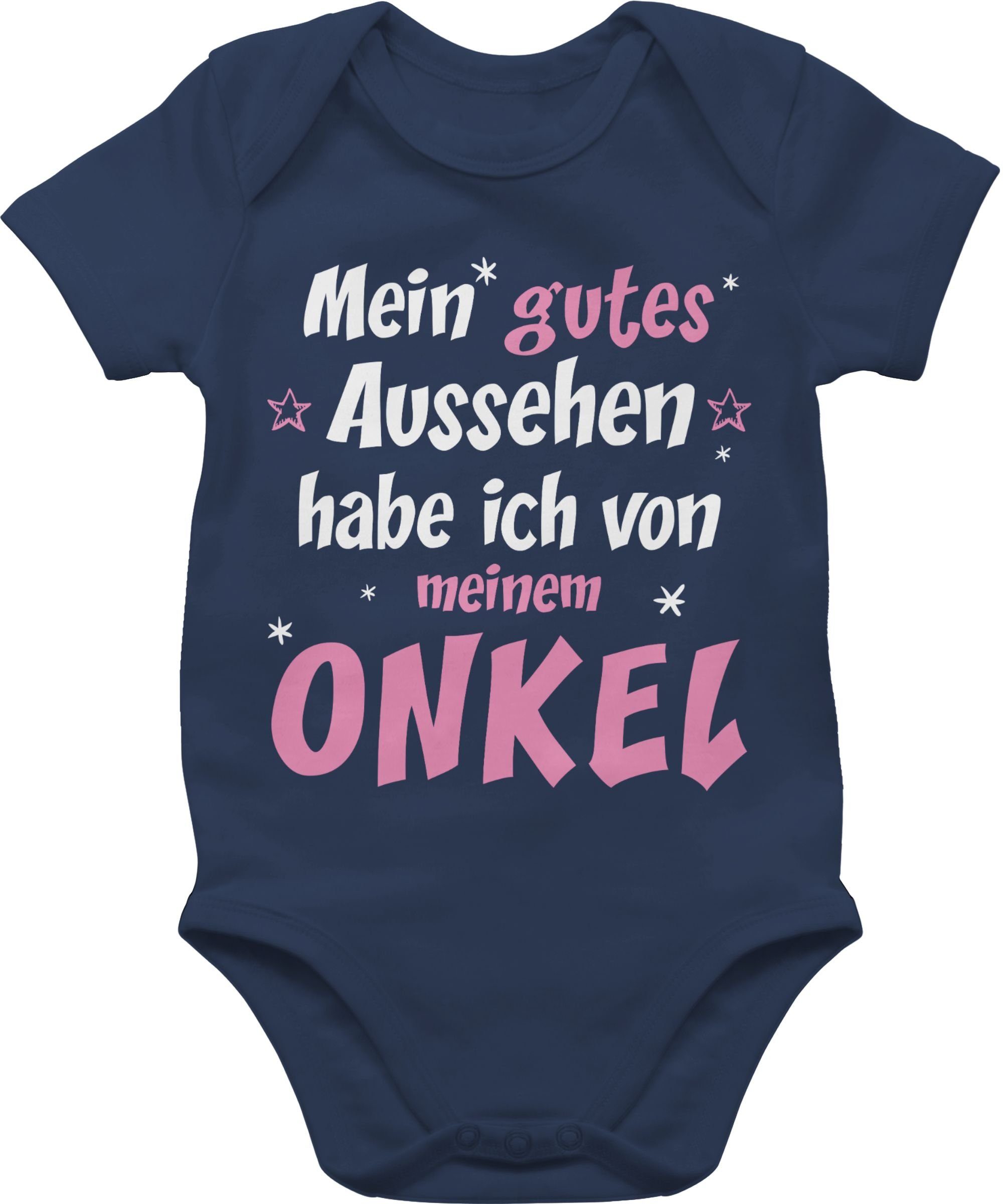 Shirtracer Shirtbody Mein gutes Aussehen Onkel Mädchen Sprüche Baby 2 Navy Blau | Shirtbodies