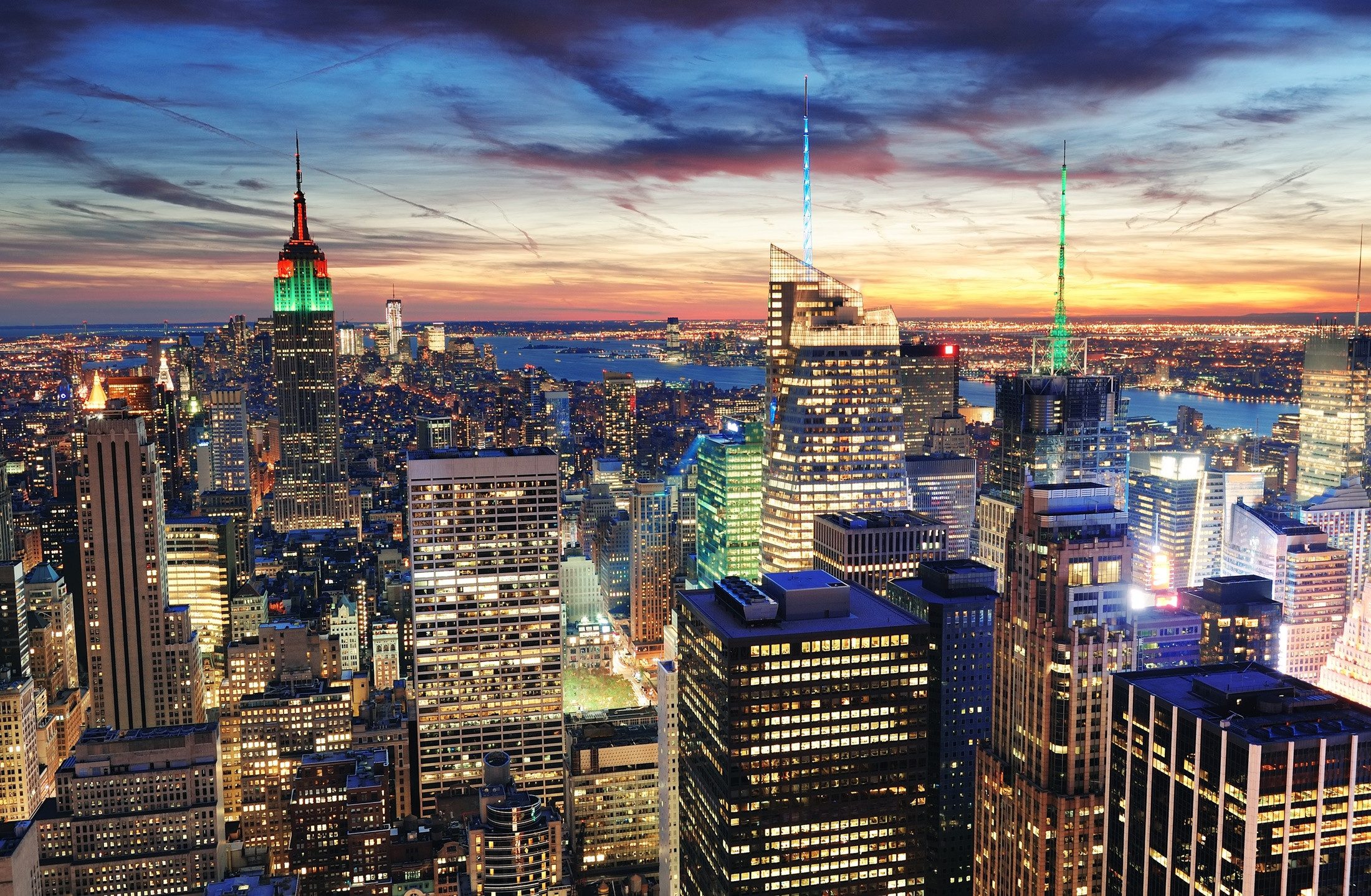 Fototapete VLIES-Tapete Premium "New York in der Abenddämmerung"