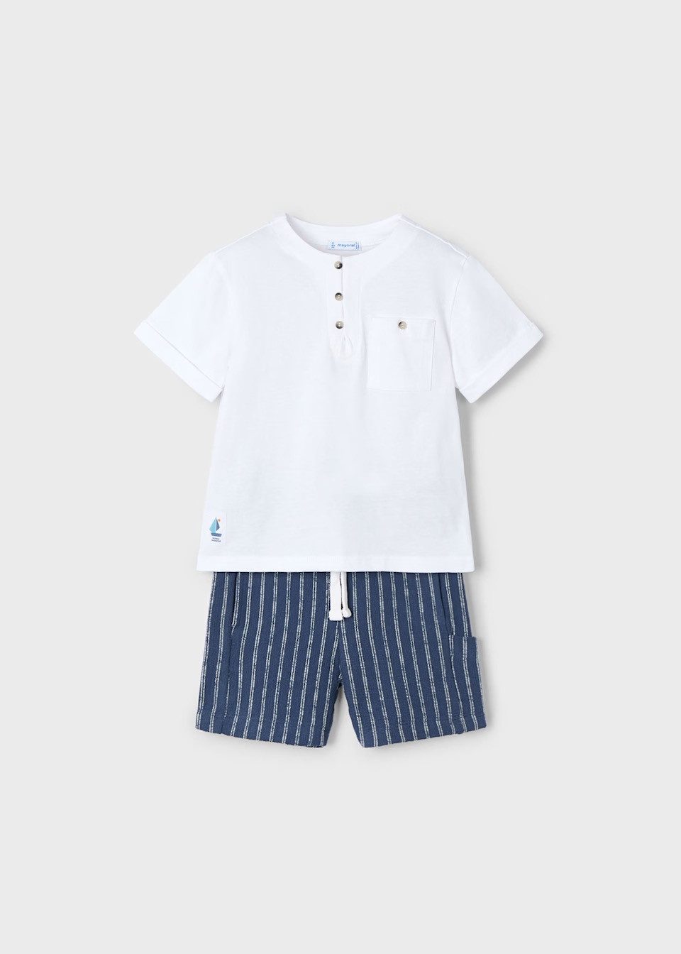 Mayoral Poloshirt Jungen Set aus Poloshirt & gestreifter Bermuda (360382)